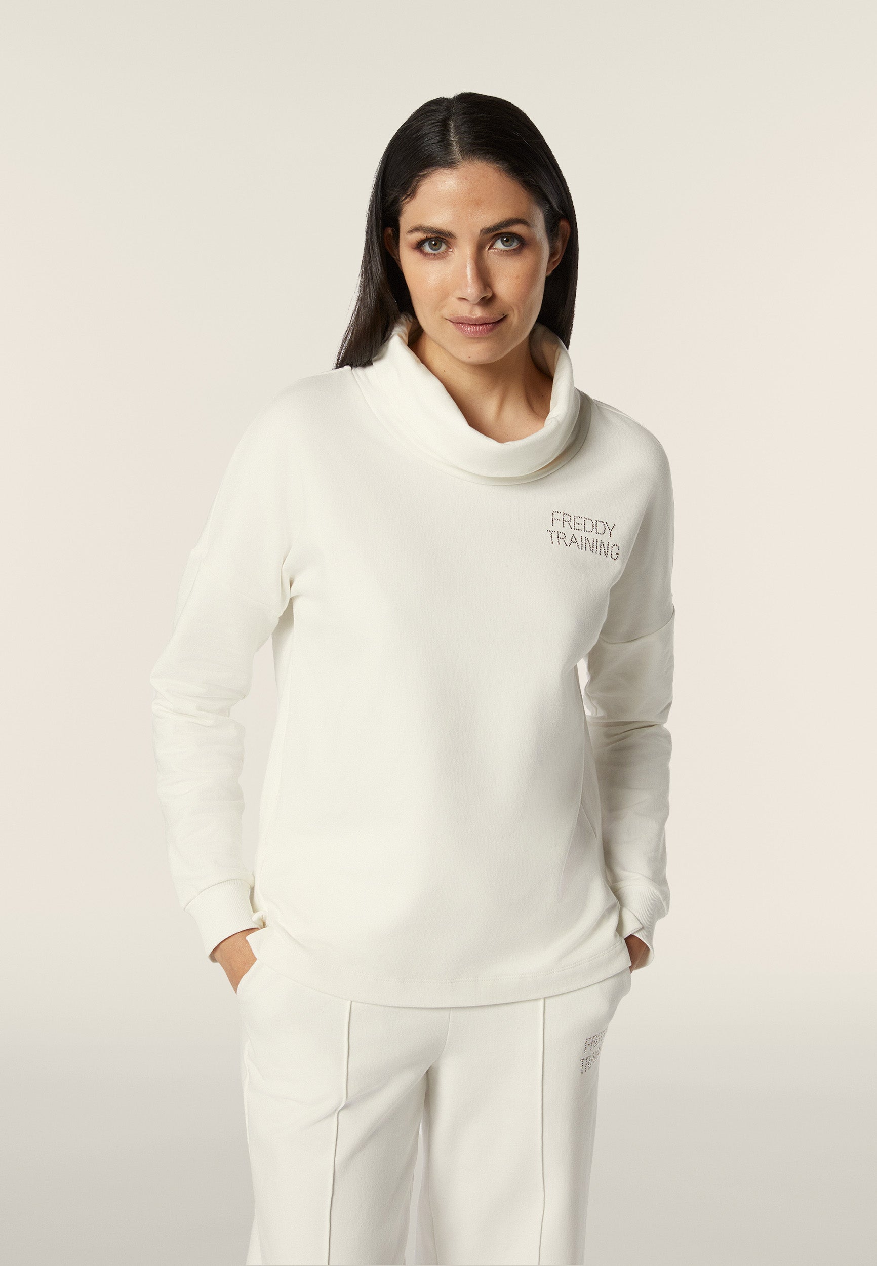 freddy-training-sweat-femme-comfort-fit-col-tube-clous image 1