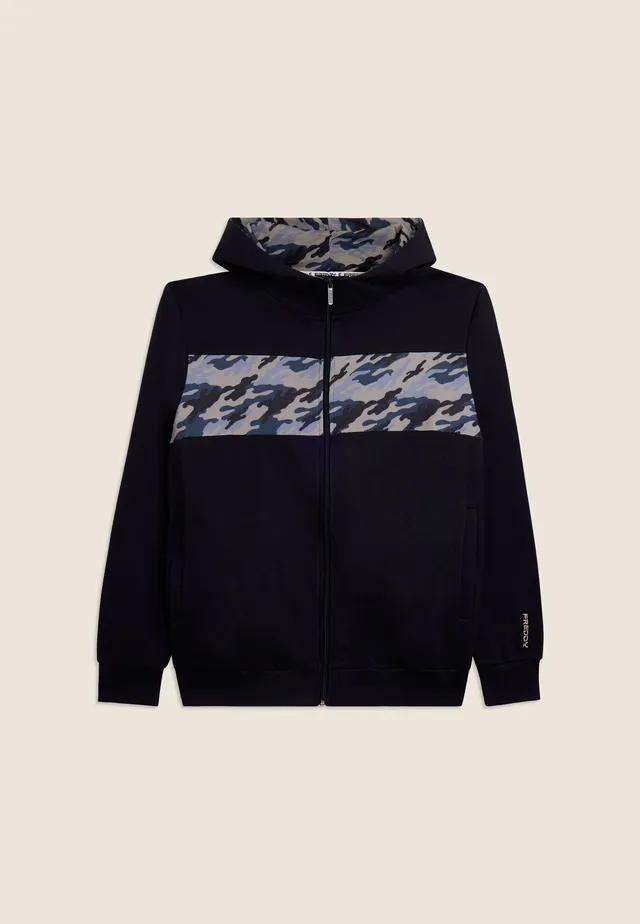freddy-sweat-homme-full-zip-capuche-insert-camouflage image 1