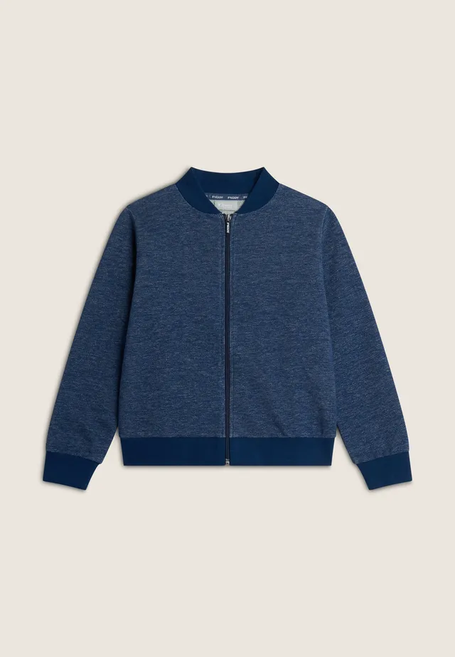 freddy-sweat-zipp-enfant-coton-m-lange-effet-denim image 1