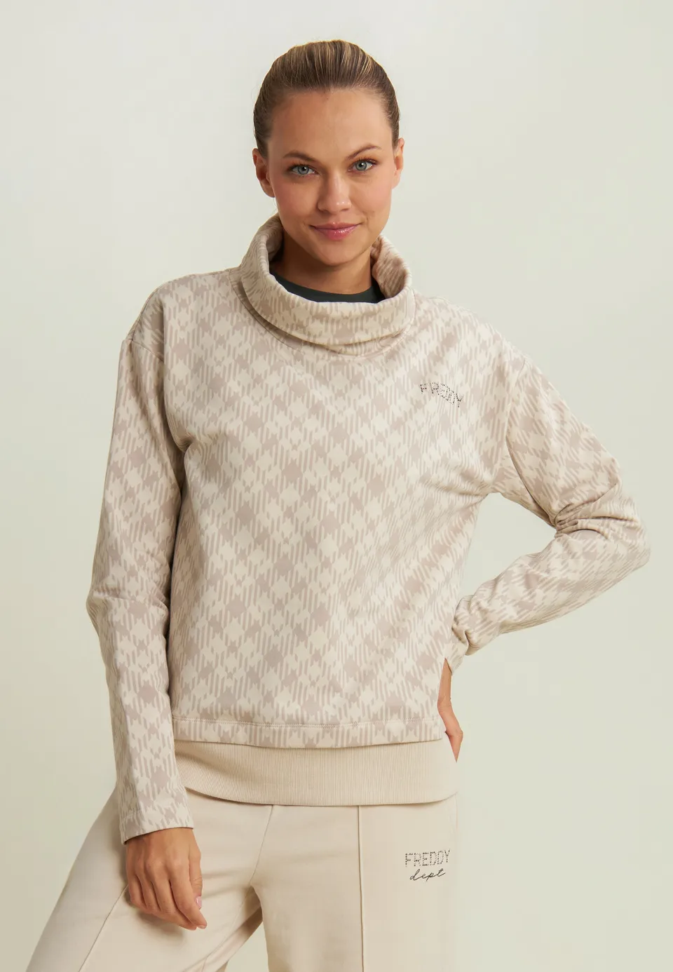 freddy-felpa-comfort-fit-imprim-all-over-col-haut-sans-poches image 1