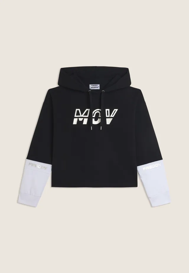 freddy-sweat-capuche-mov-colour-block-coton-stretch image 1