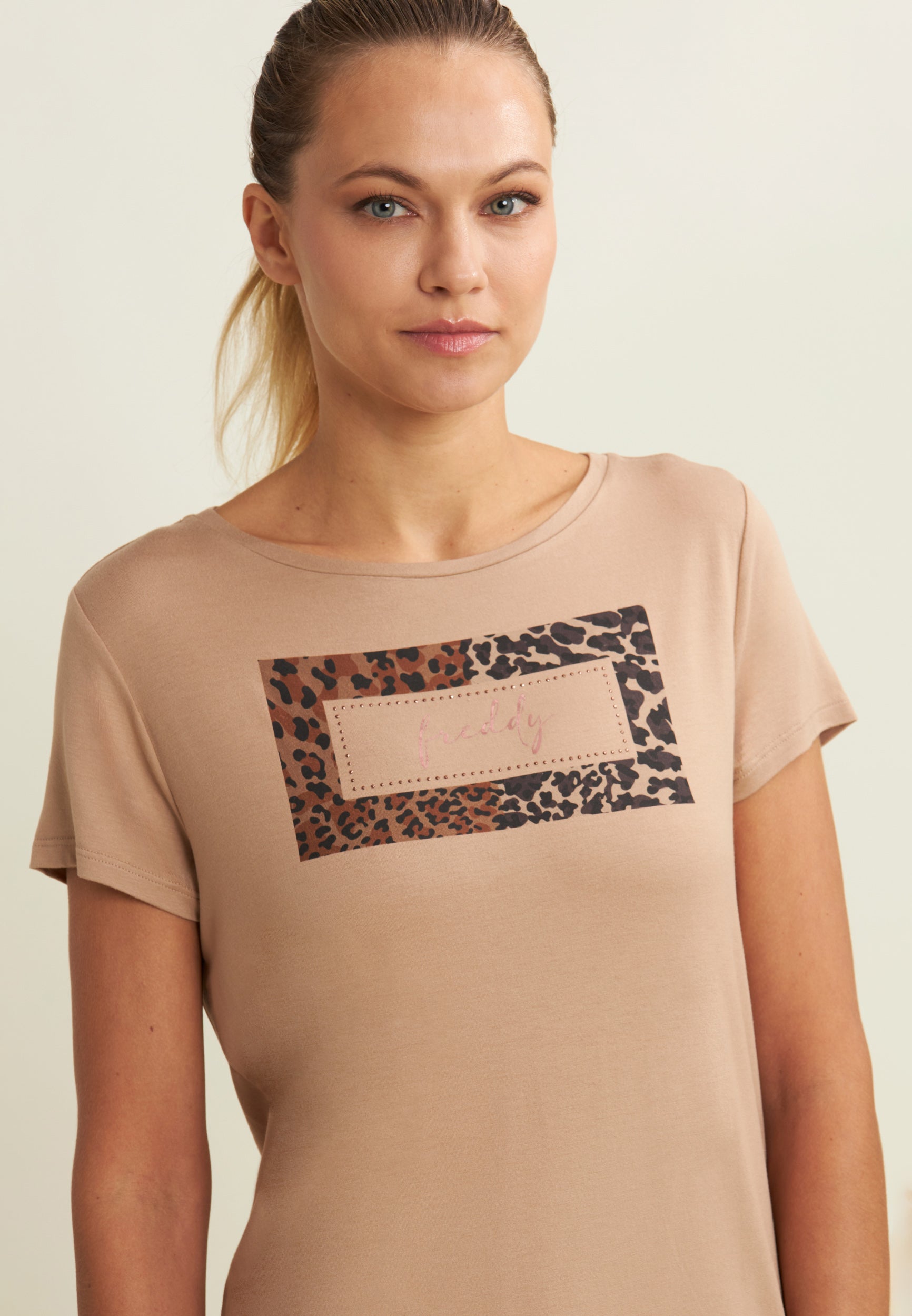 freddy-t-shirt-femme-animalier-strass-jersey-viscose image 3
