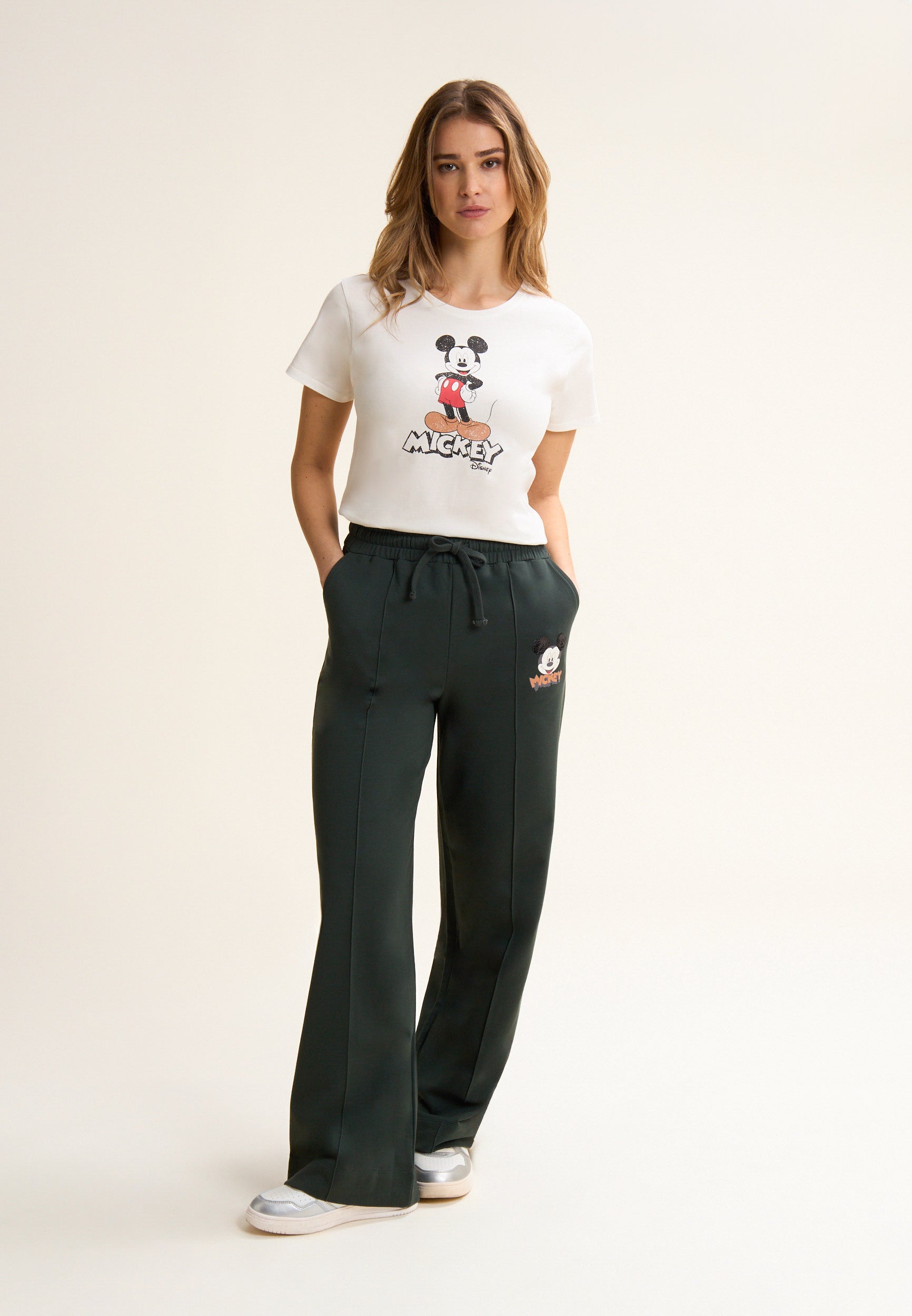freddy-pantalon-de-sport-jambe-large-mickey-mouse-noir image 2