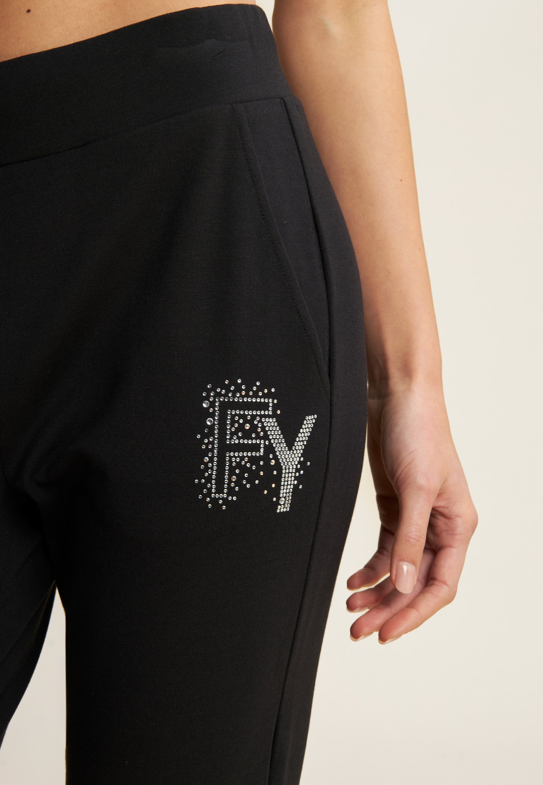 freddy-pantalon-7-8-avec-revers-et-strass-en-french-terry-modal image 4