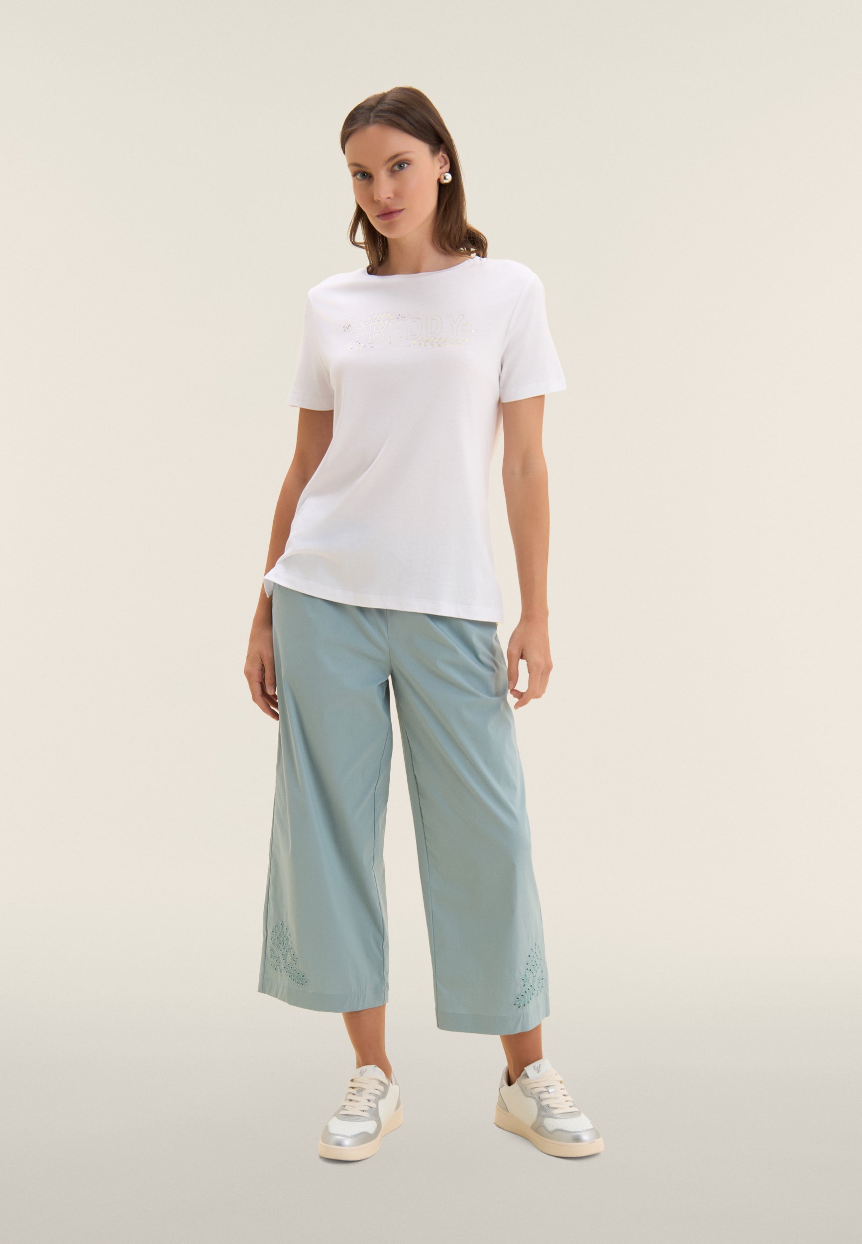 freddy-t-shirt-manches-courtes-femme-fleurs-et-clous image 2