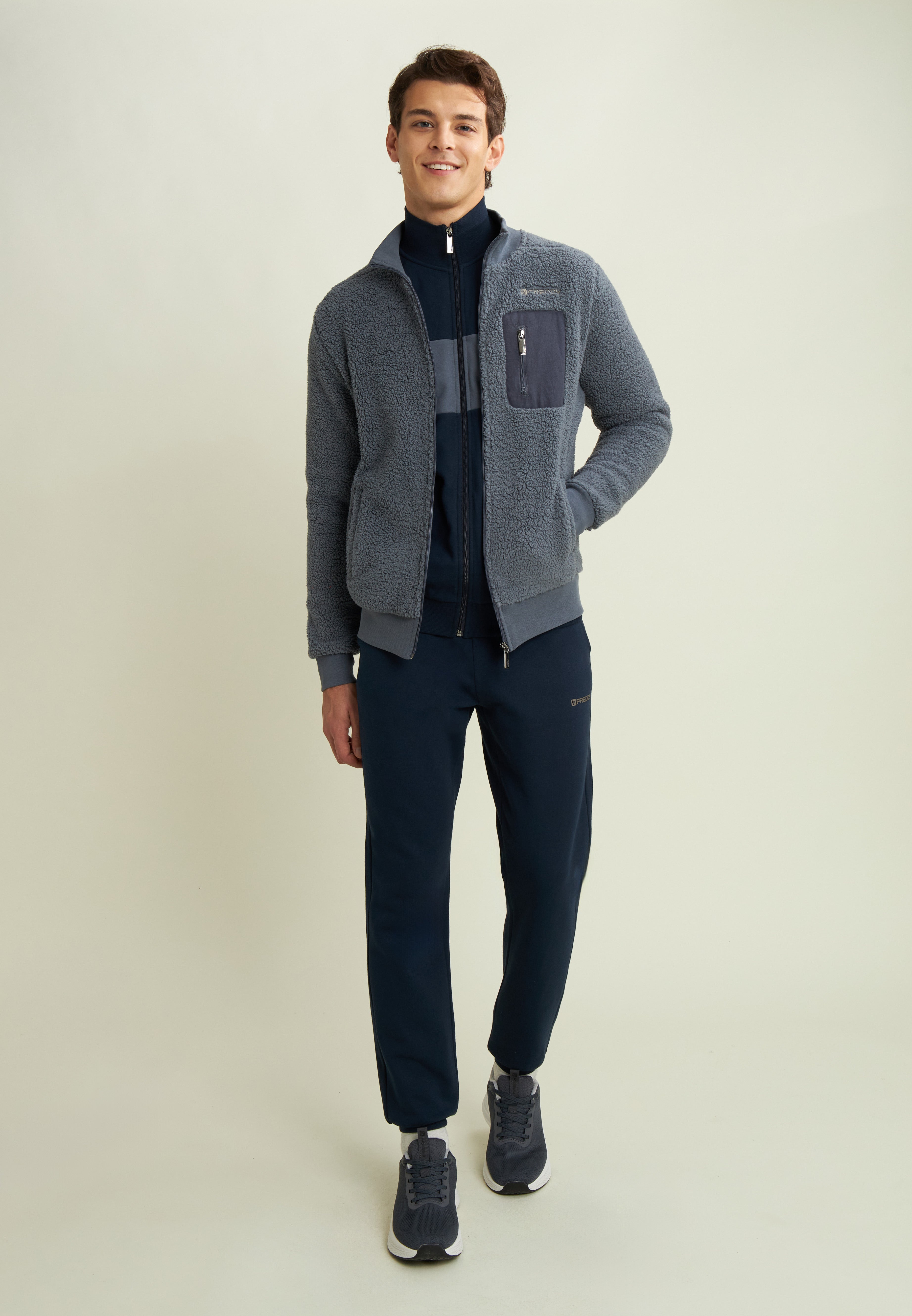 freddy-sweat-full-zip-homme-bande-contrast-e-coton image 2