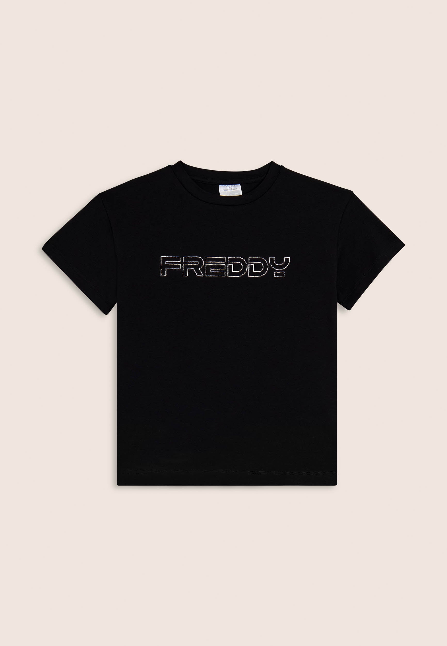freddy-t-shirt-fille-jersey-stretch-logo-strass image 1