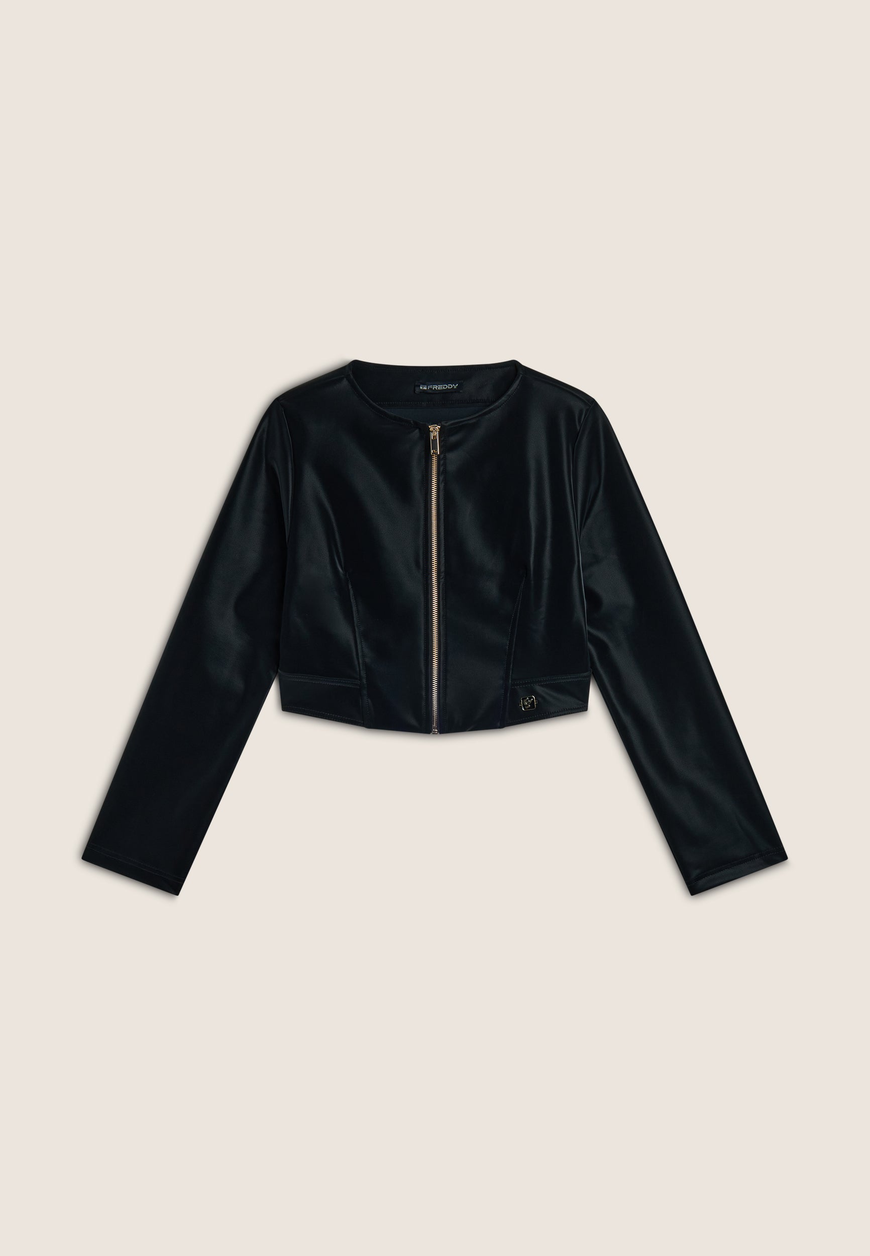 freddy-veste-courte-femme-similipelle-lucida-effet-wet-zip image 5