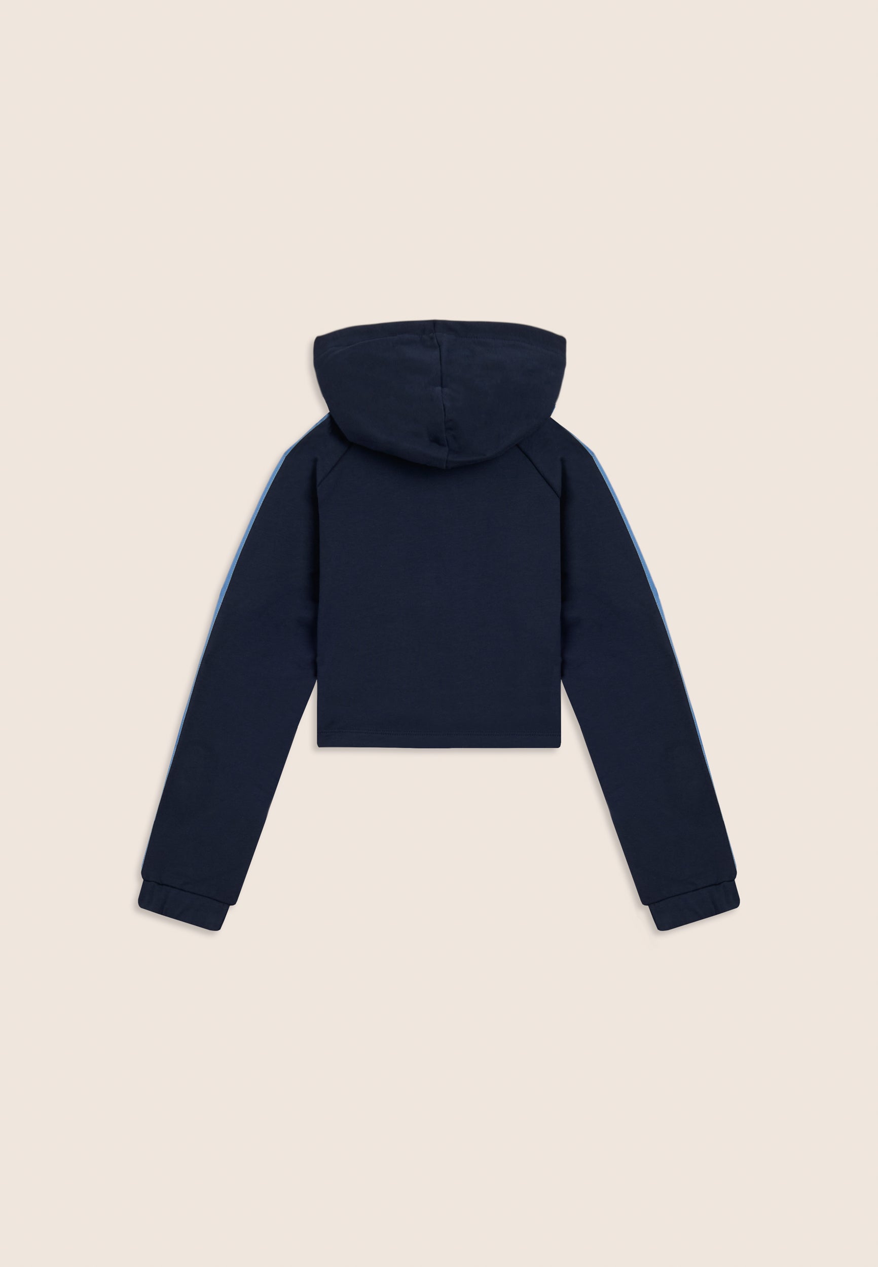 freddy-sweat-court-fille-capuche-zip-bandes-argent image 3