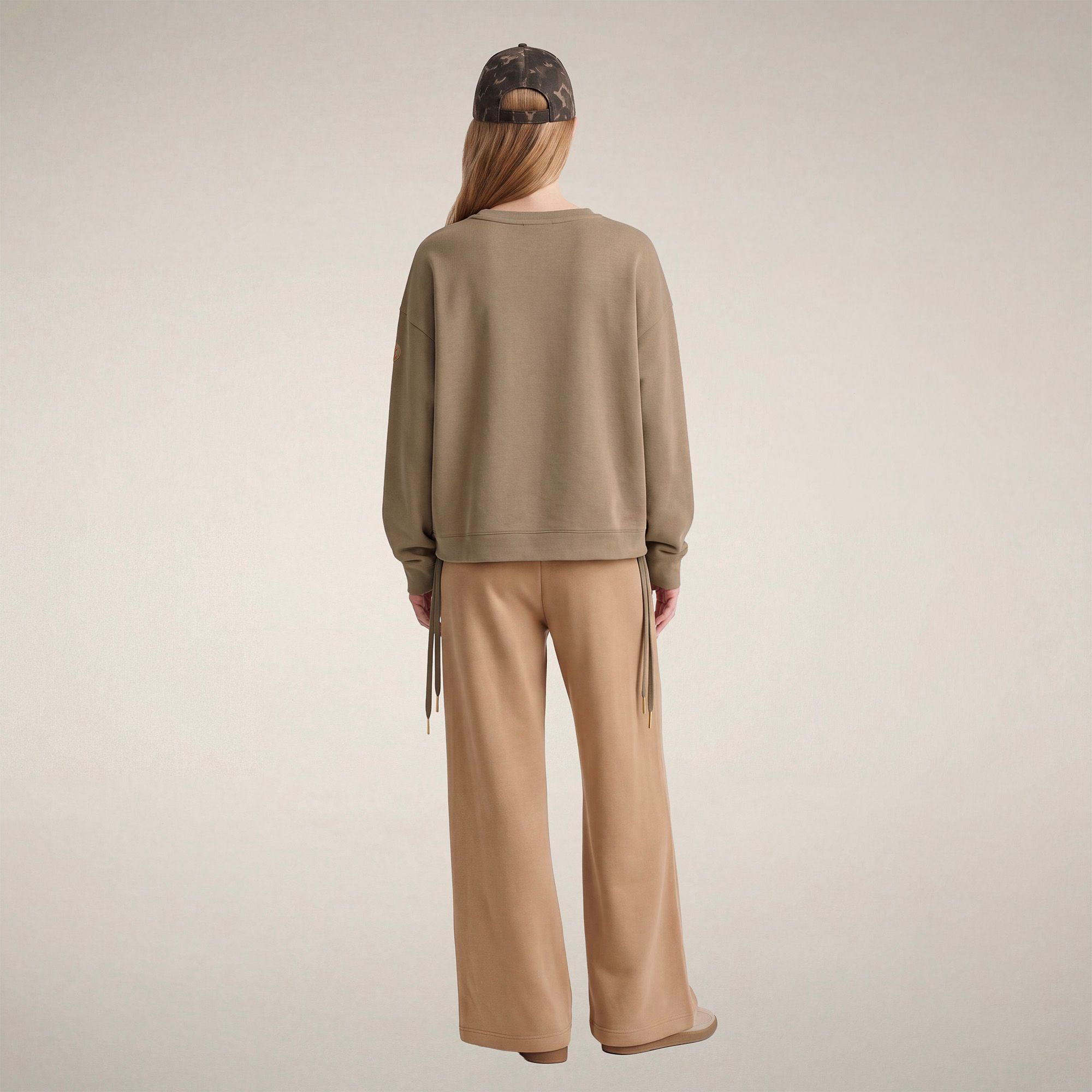 save-the-duck-akemi-sweat-col-rond-femme-beige-biscuit image 2