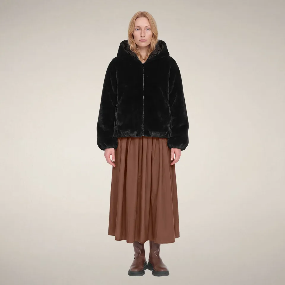 save-the-duck-laila-veste-r-versible-femme-noire-fourrure image 1