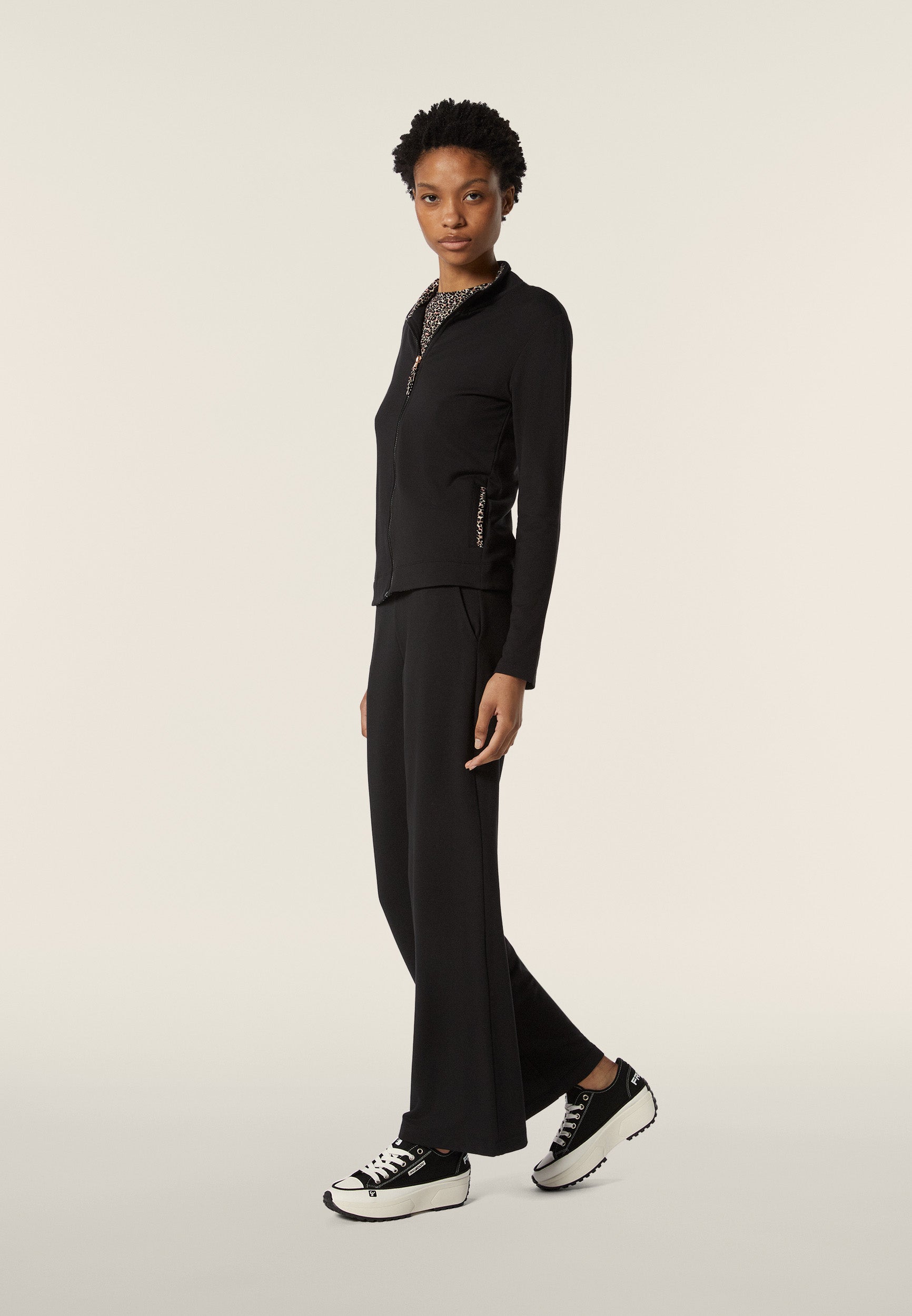 freddy-felpa-sweat-slim-fit-zip-col-haut-l-opard image 2