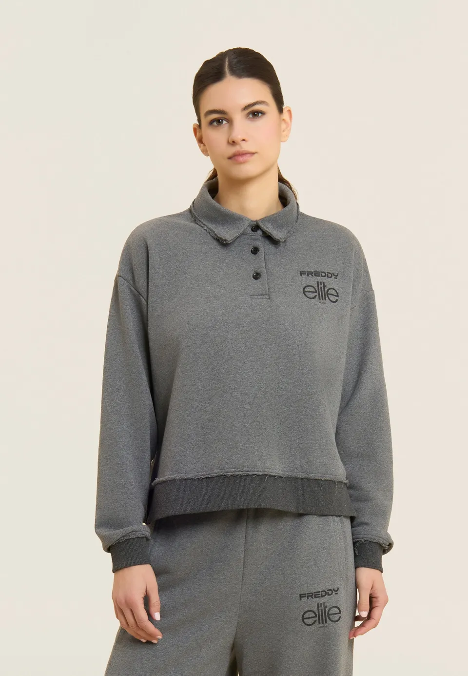freddy-x-elite-sweat-cropped-femme-m-lange-col-polo image 1