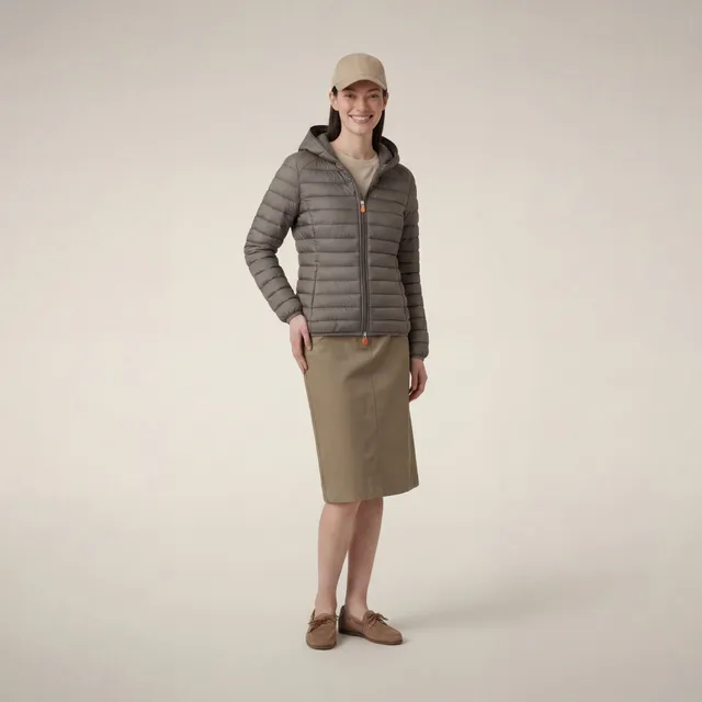 save-the-duck-daisy-doudoune-femme-capuche-gris-l-phant image 1