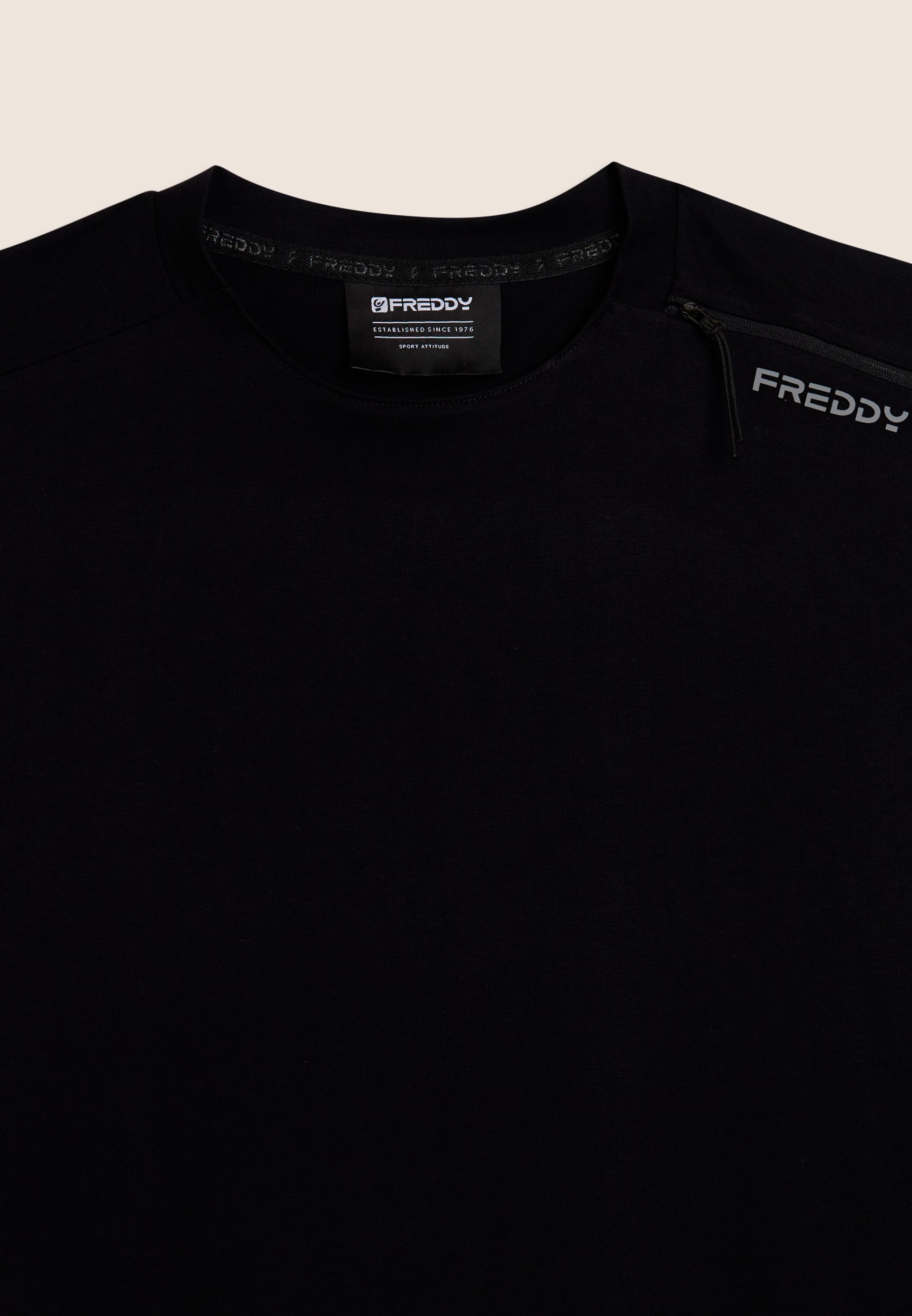 freddy-t-shirt-manches-longues-jersey-stretch-zip-d-corative image 3