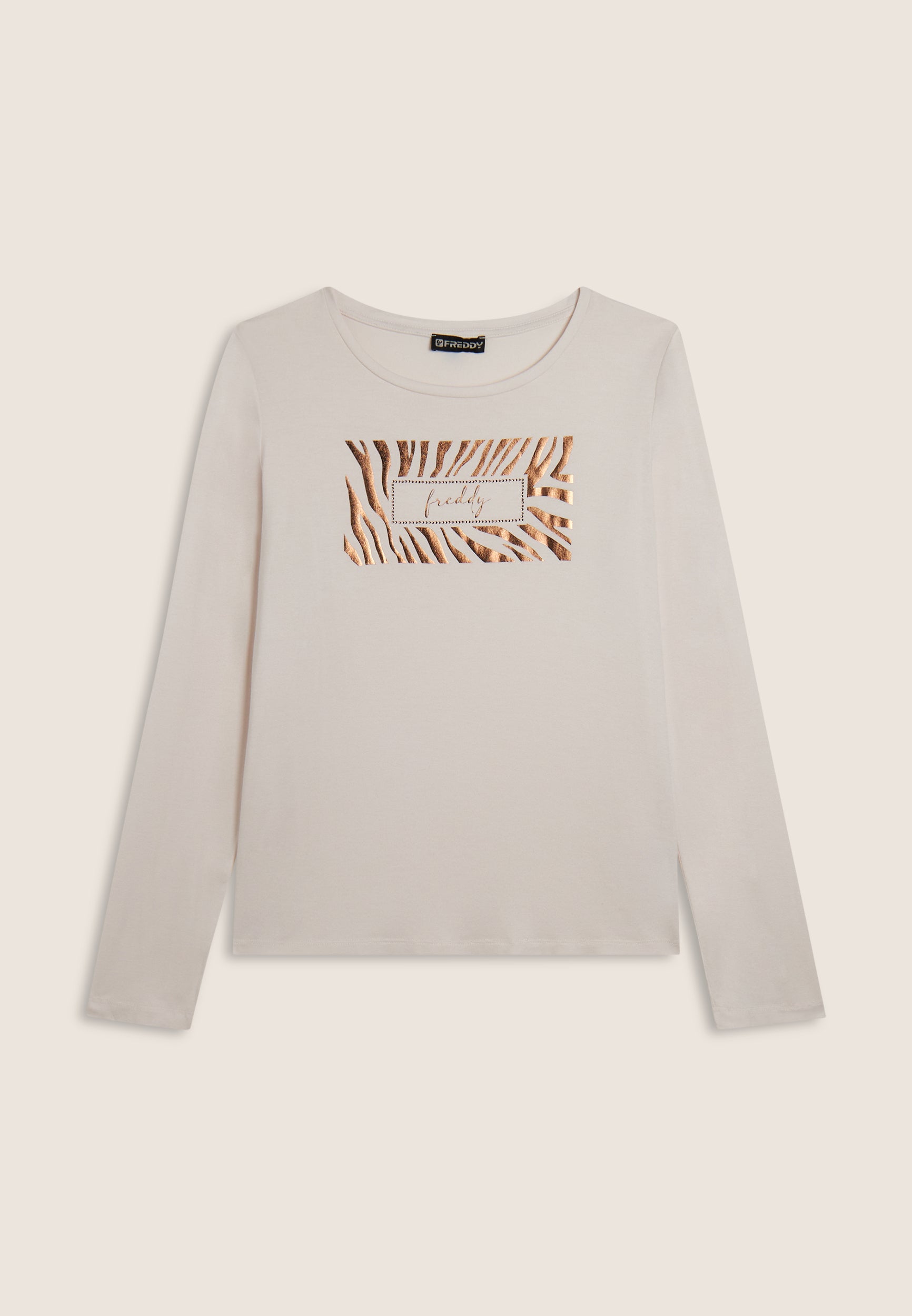 t-shirt-femme-freddy-manches-longues-logo-strass image 4