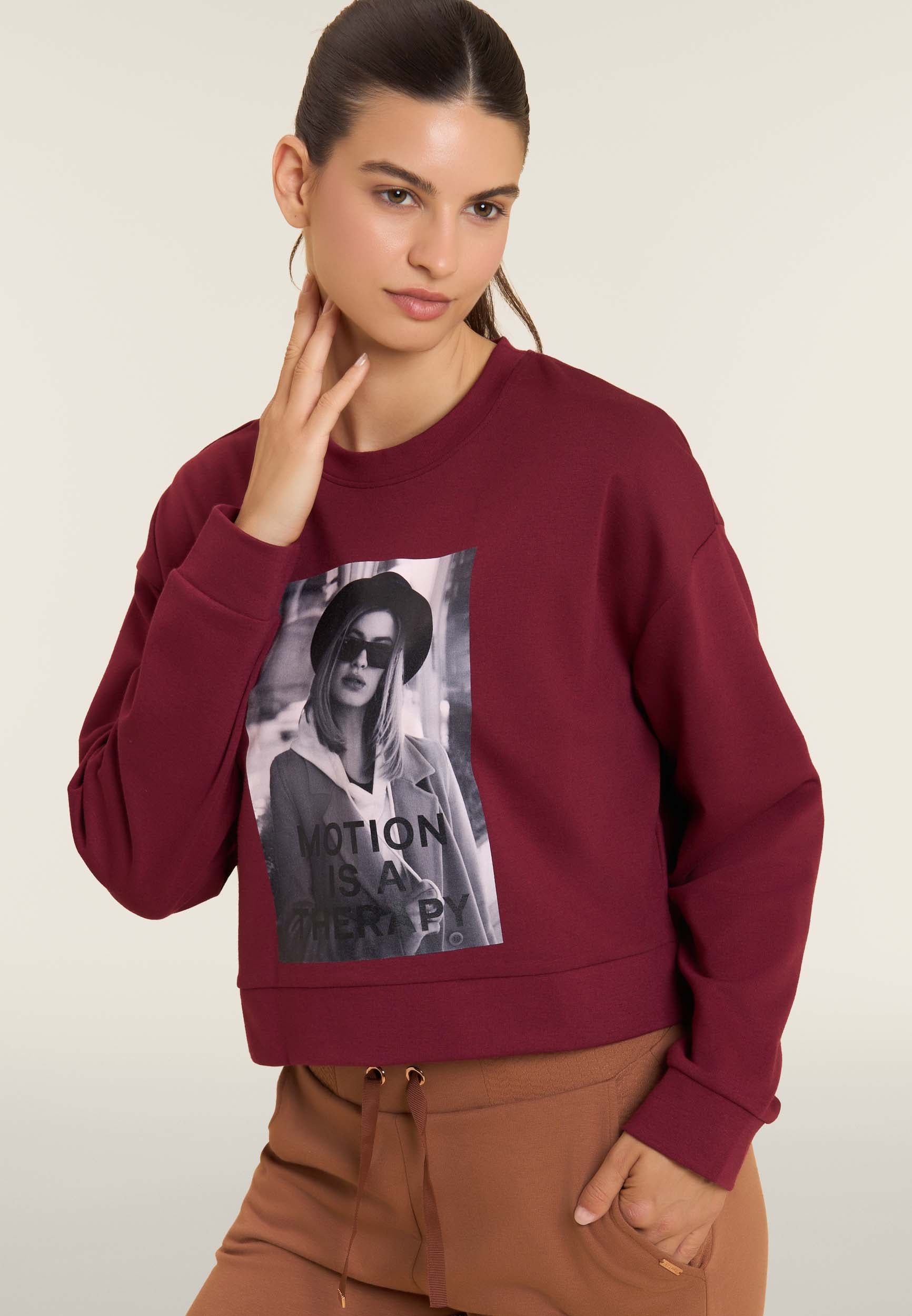 freddy-sweat-femme-col-rond-cropped-imprim-photo image 4