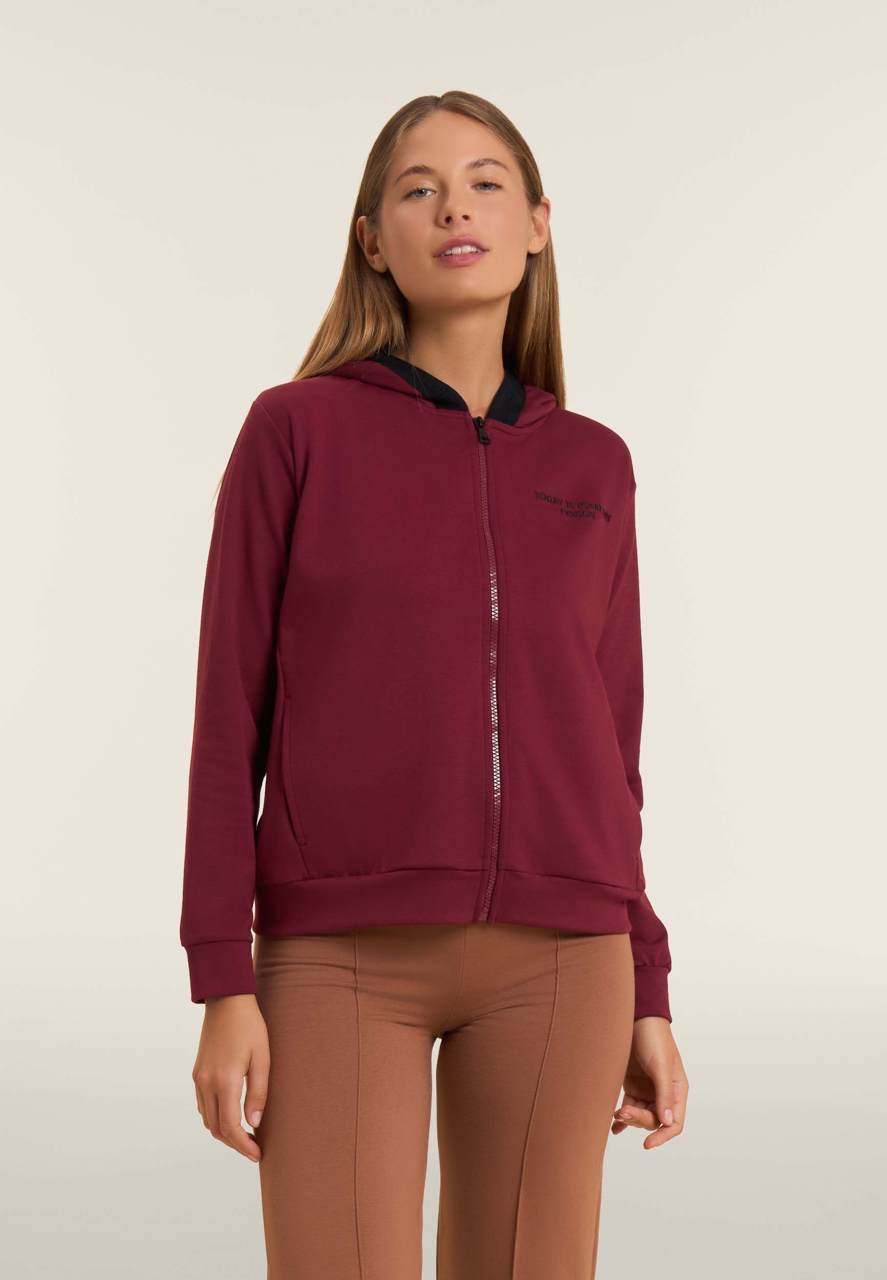 freddy-felpa-donna-sweat-zipp-capuche-femme-logot image 1