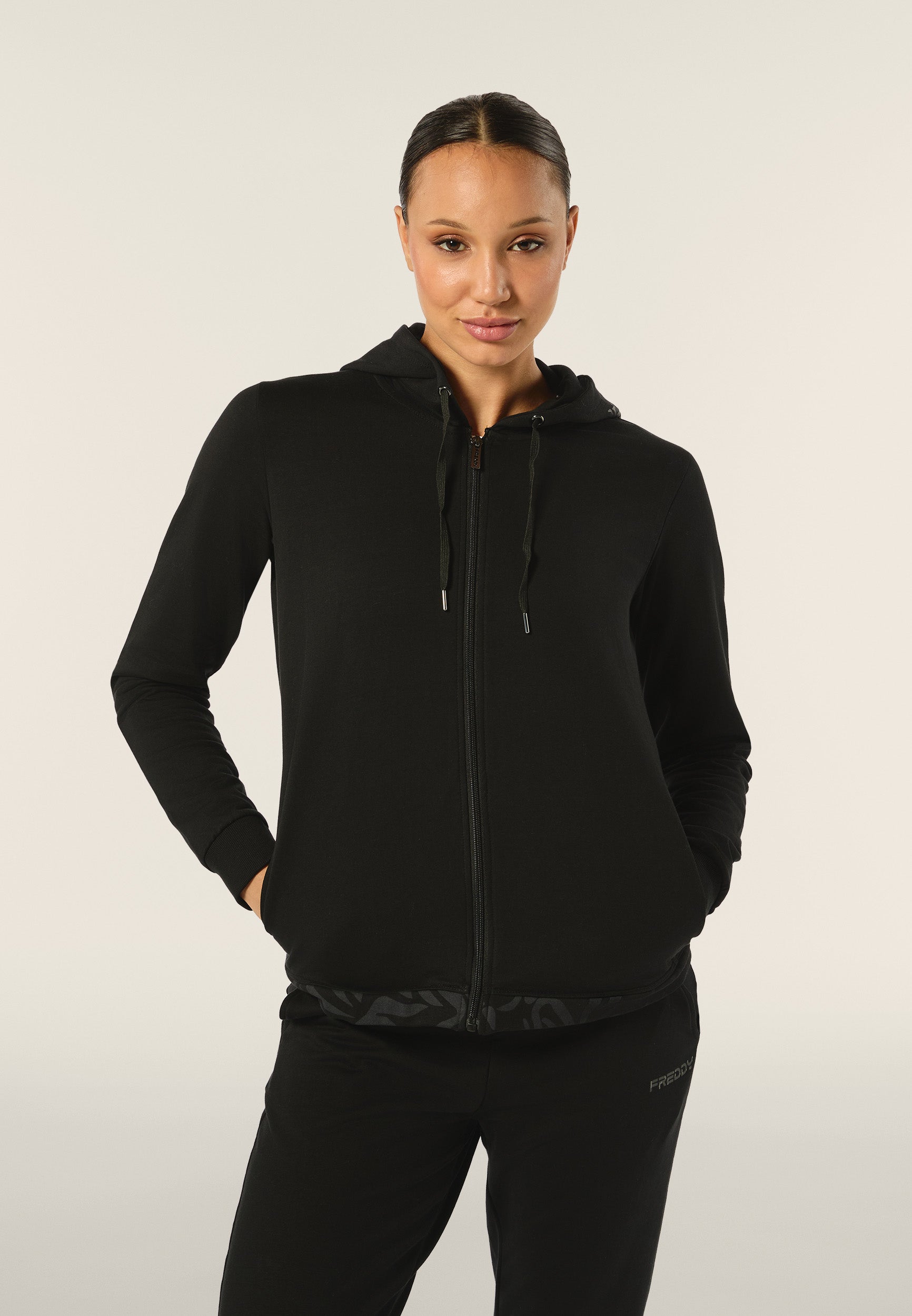 freddy-sweat-comfort-fit-zip-capuche-logo-fleuri image 1