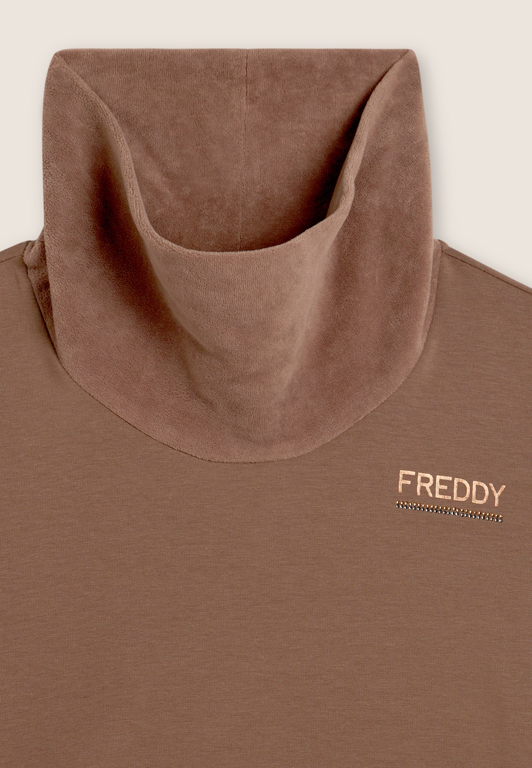 freddy-sweat-femme-col-haut-velours-buste-modal-gratt-strass image 7