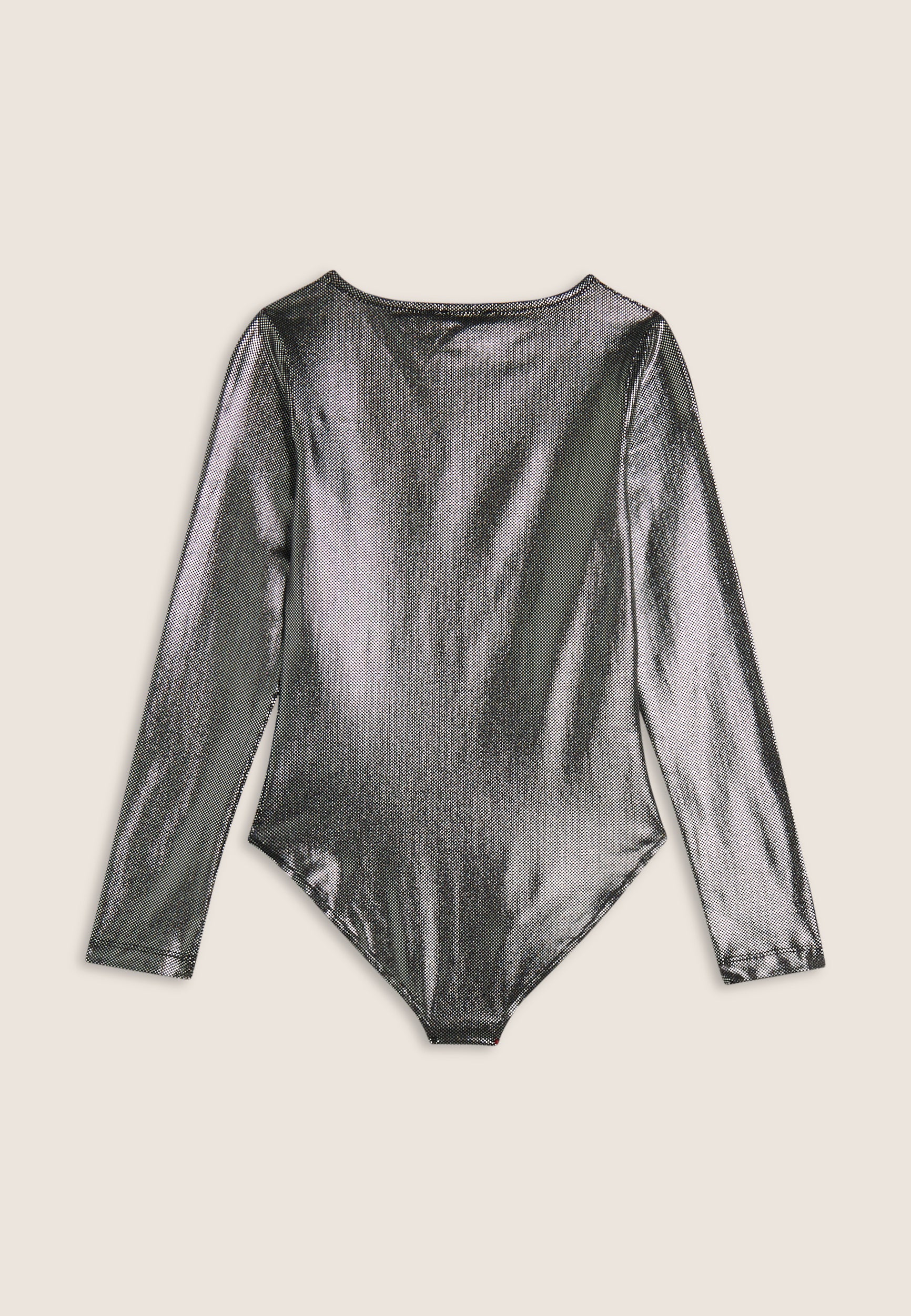 freddy-body-fille-effet-argent-manches-longues-jersey-coton-stretch image 2