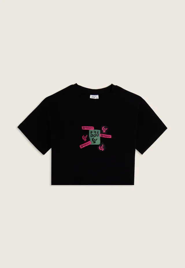 freddy-t-shirt-junior-cropped-loghi-multipli image 1