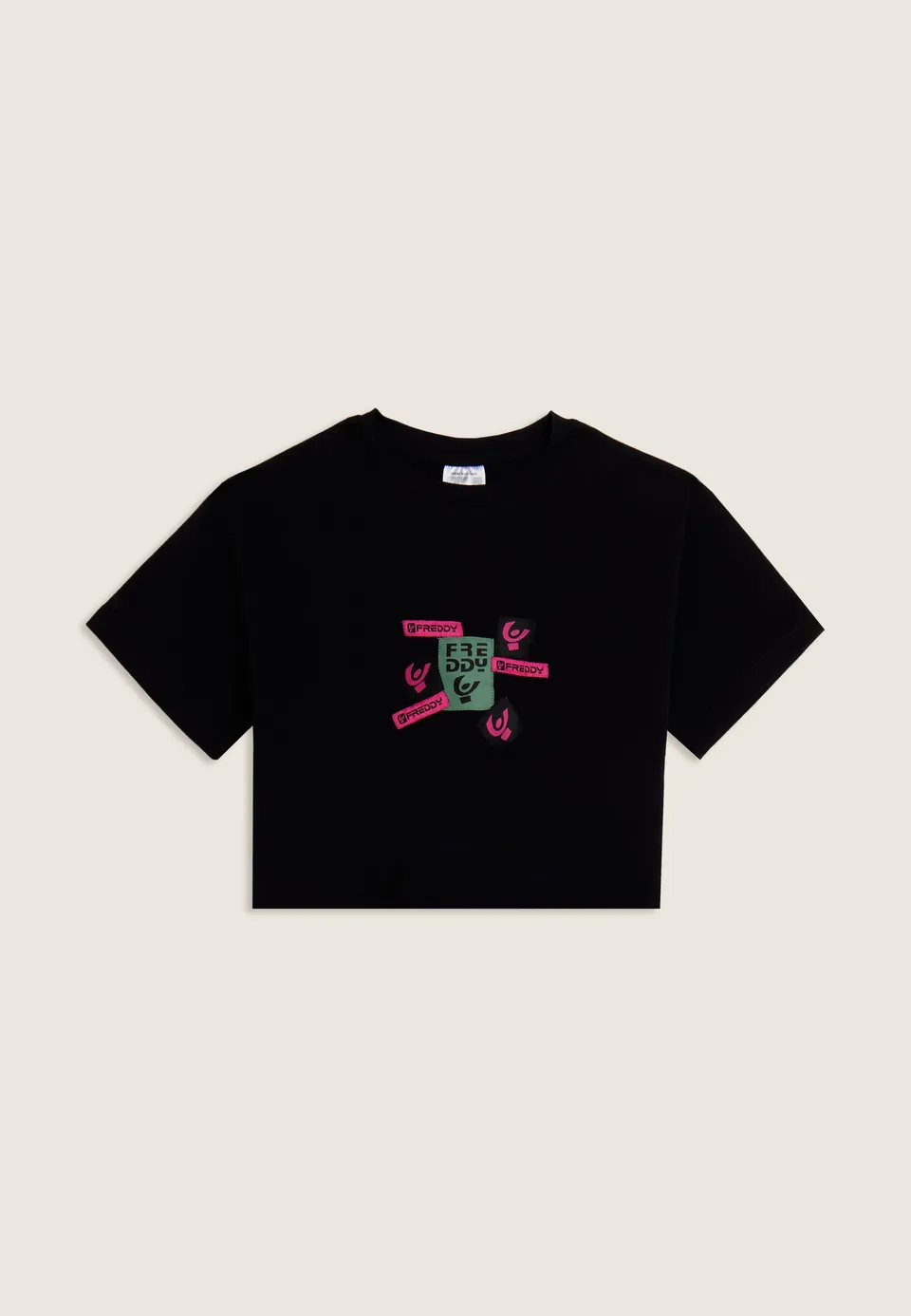 freddy-t-shirt-junior-cropped-loghi-multipli image 1