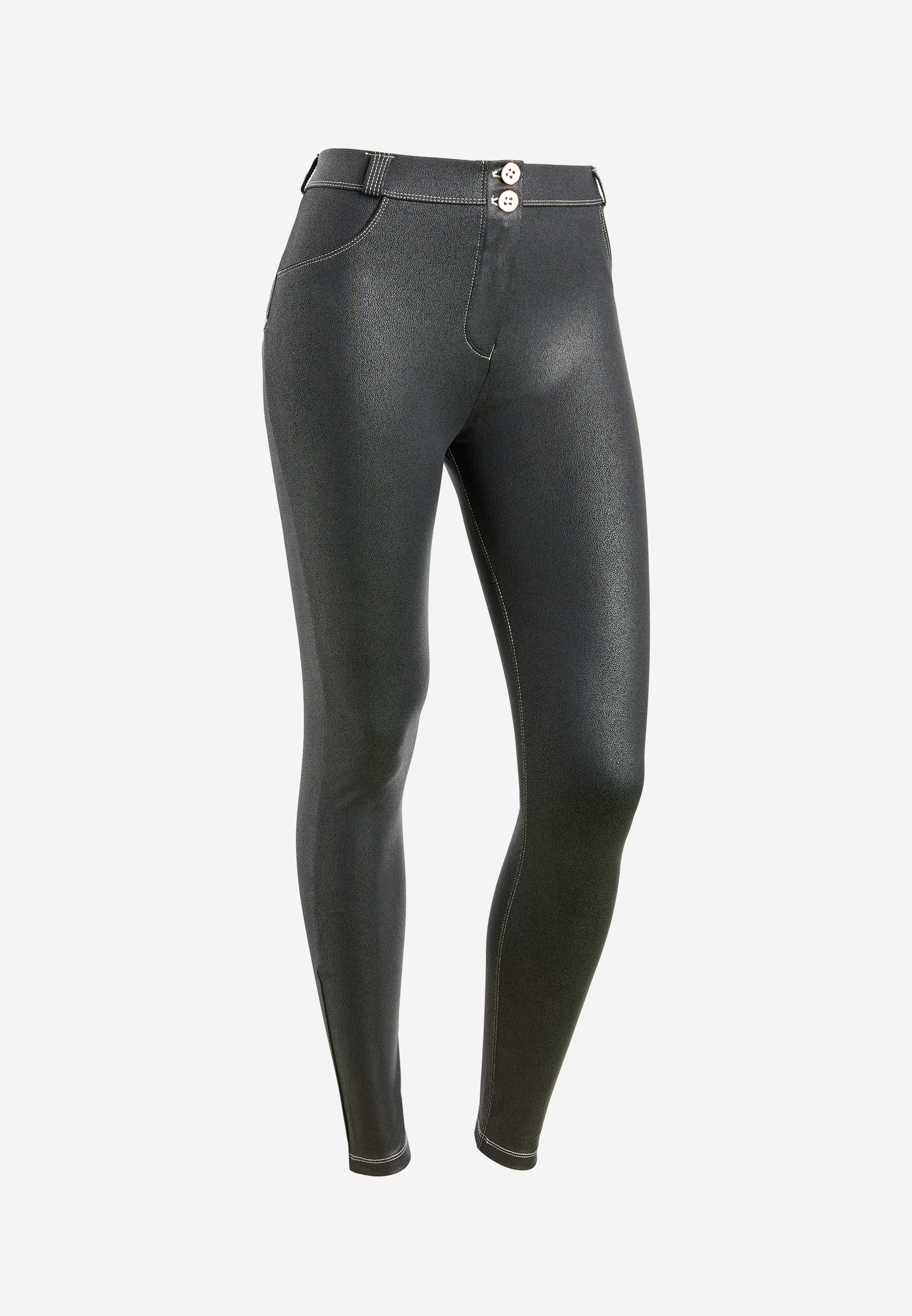 freddy-wr-up-pantalon-taille-haute-simili-cuir-boutons-et-zip image 6