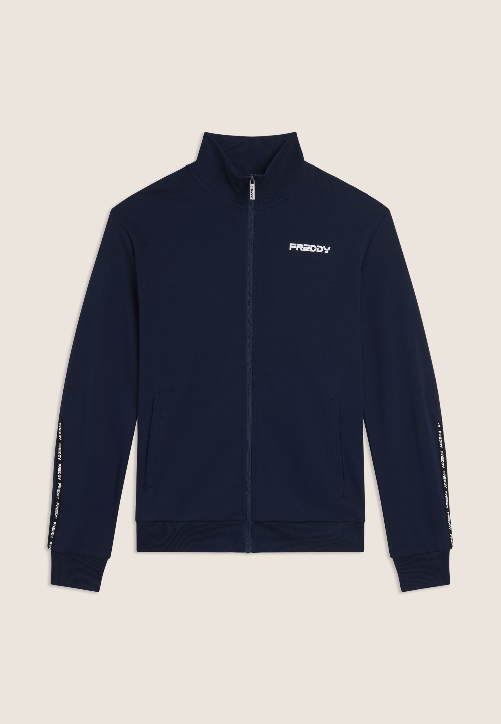 freddy-sweat-femme-full-zip-col-haut-interlock-coton image 1