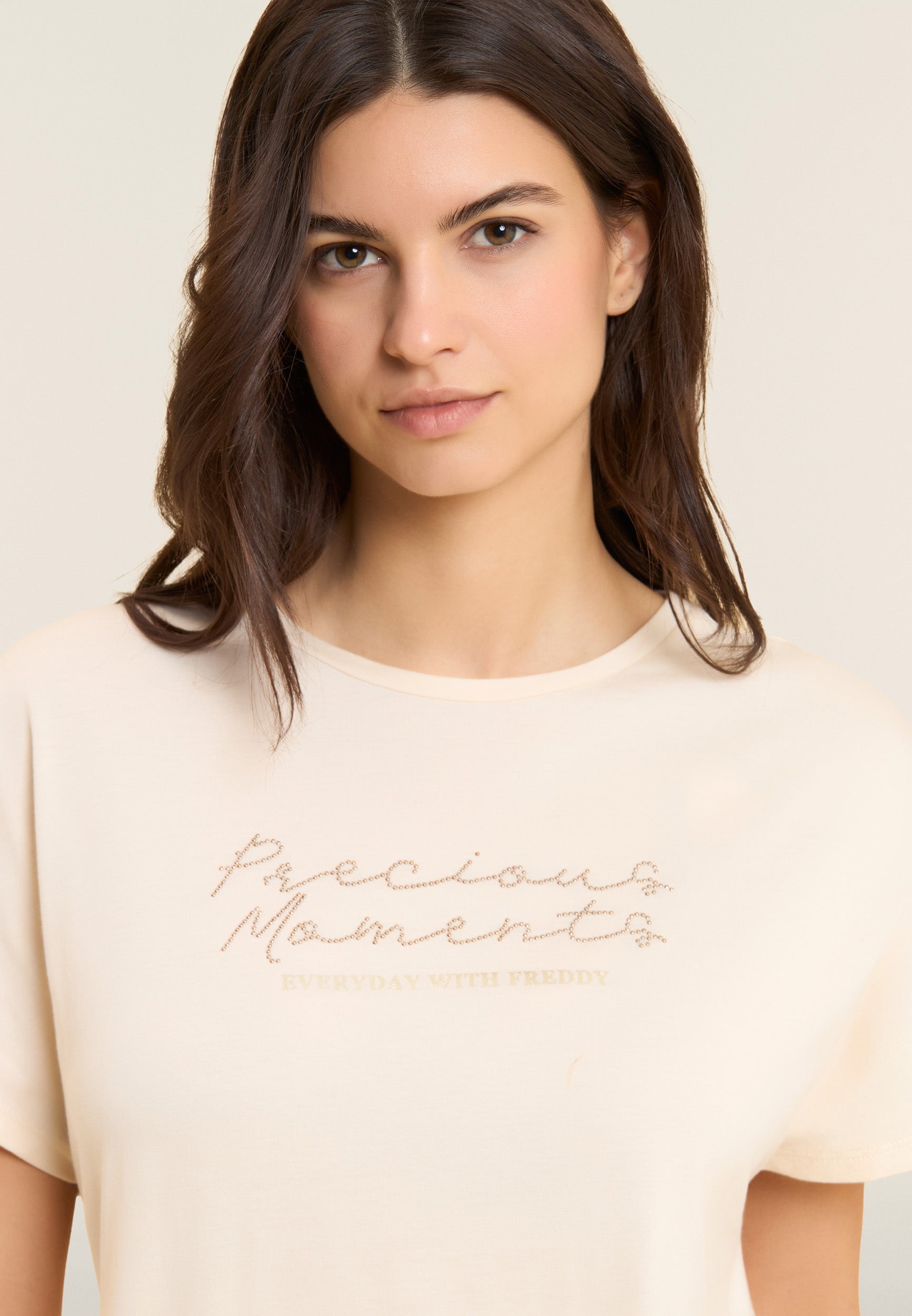 freddy-t-shirt-femme-regular-animalier-clous-or image 4