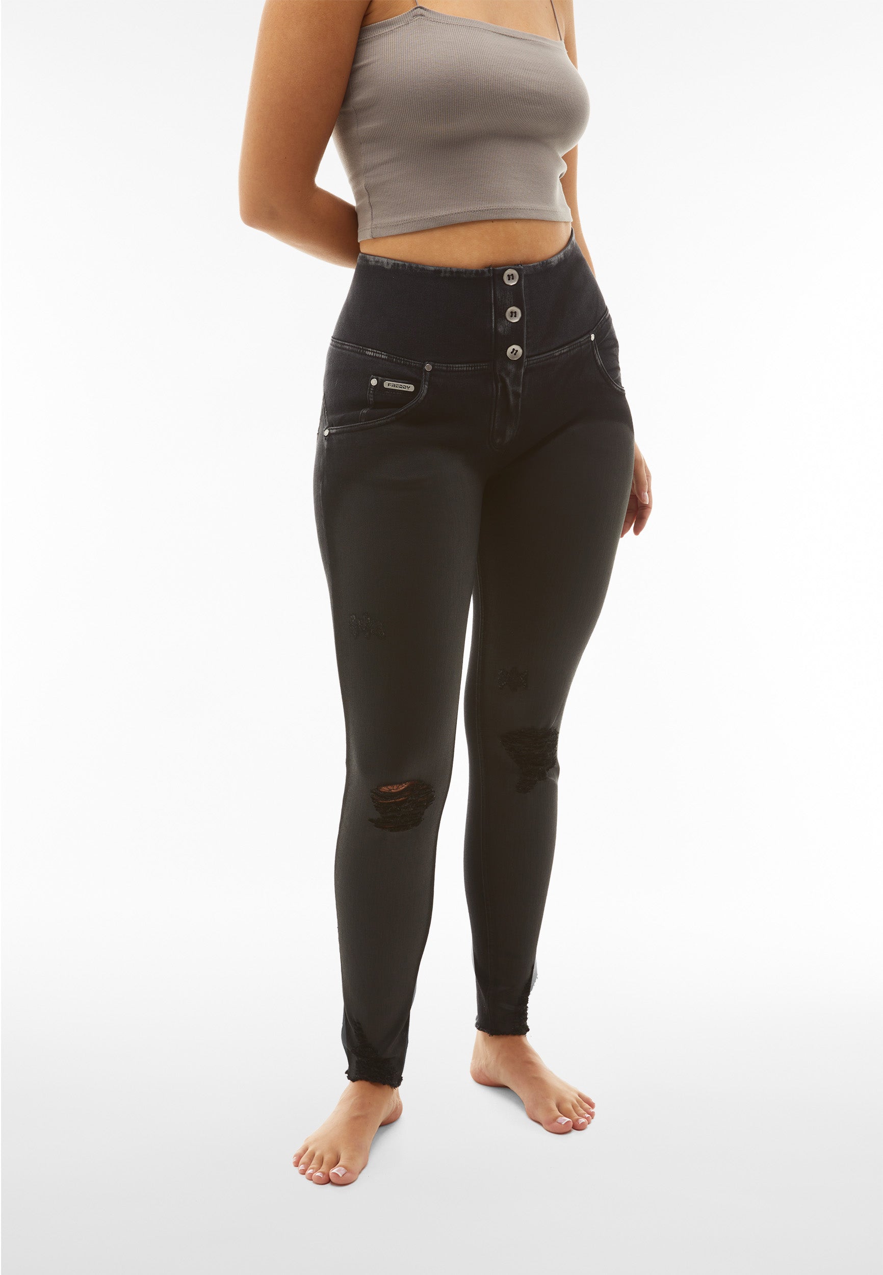 freddy-jean-wr-up-taille-haute-eco-denim-noir-destroys image 1