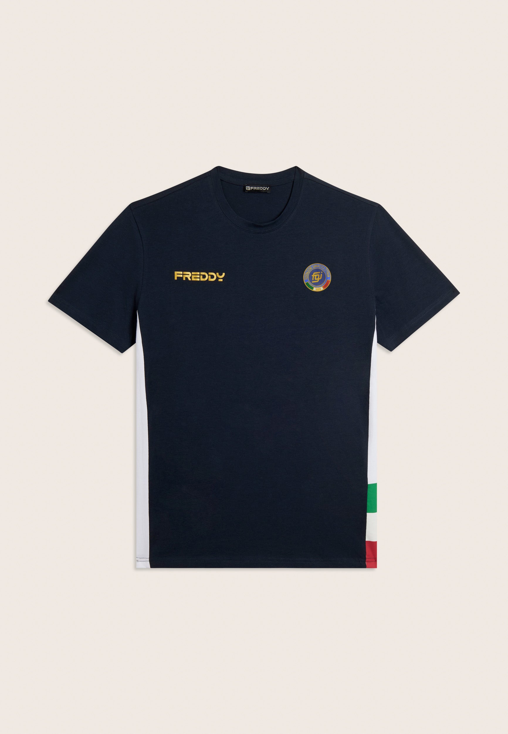 freddy-t-shirt-homme-italia-fgi-bleu-jersey-stretch image 6
