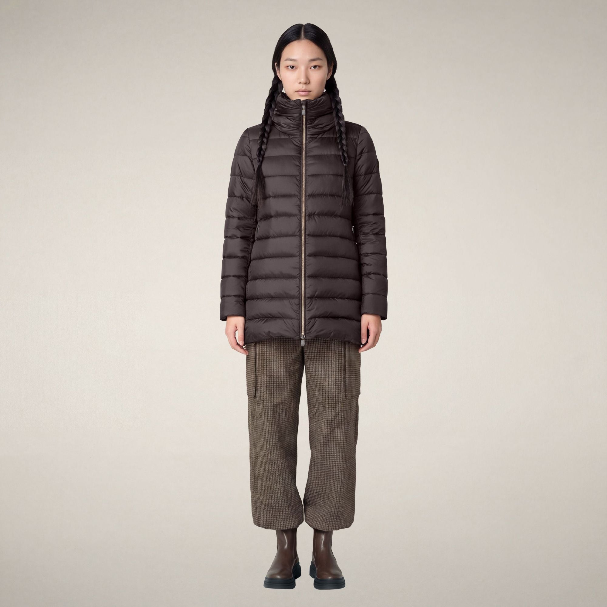 save-the-duck-lydia-piumino-long-femme-marron-noir image 1