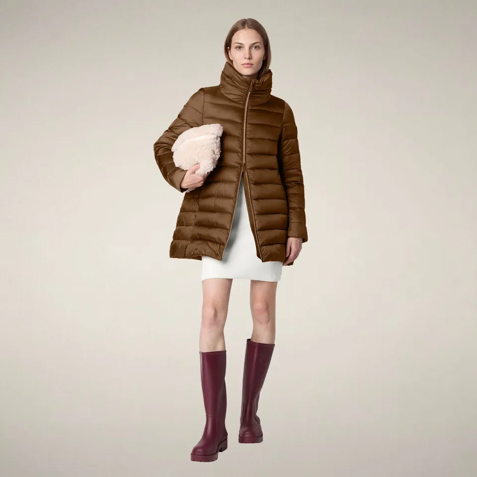 save-the-duck-lydia-piumino-long-femme-marron-noisette image 1