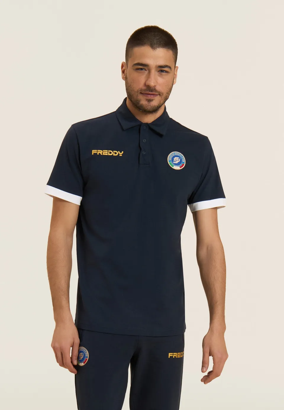 freddy-polo-homme-italia-fgi-coton-stretch-manches-contrast-es image 1