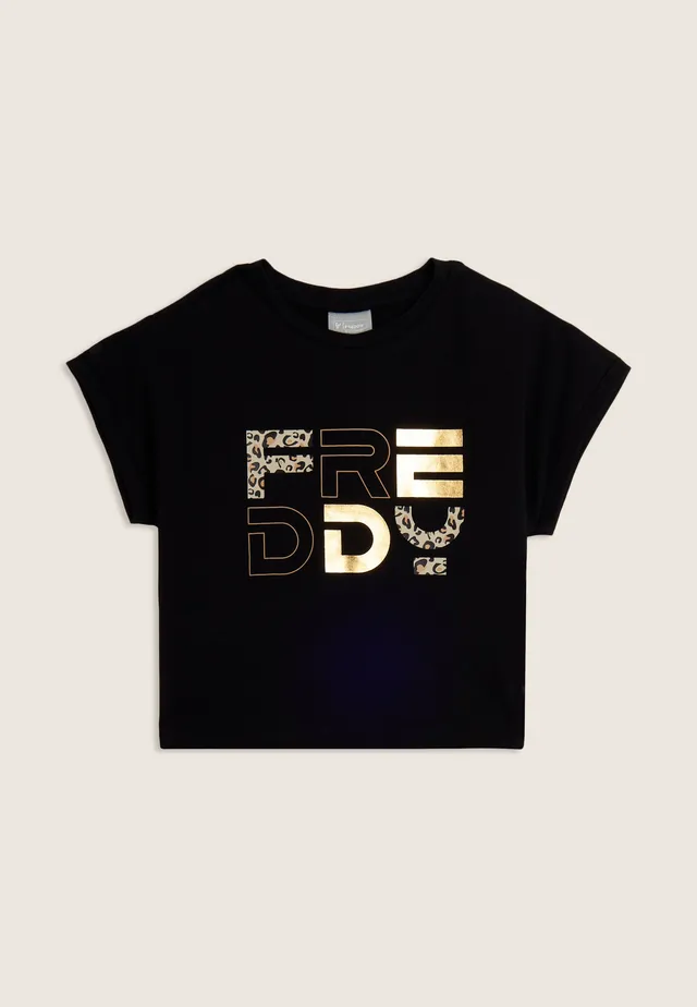 freddy-t-shirt-junior-manches-ailettes-logo-animalier-or image 1