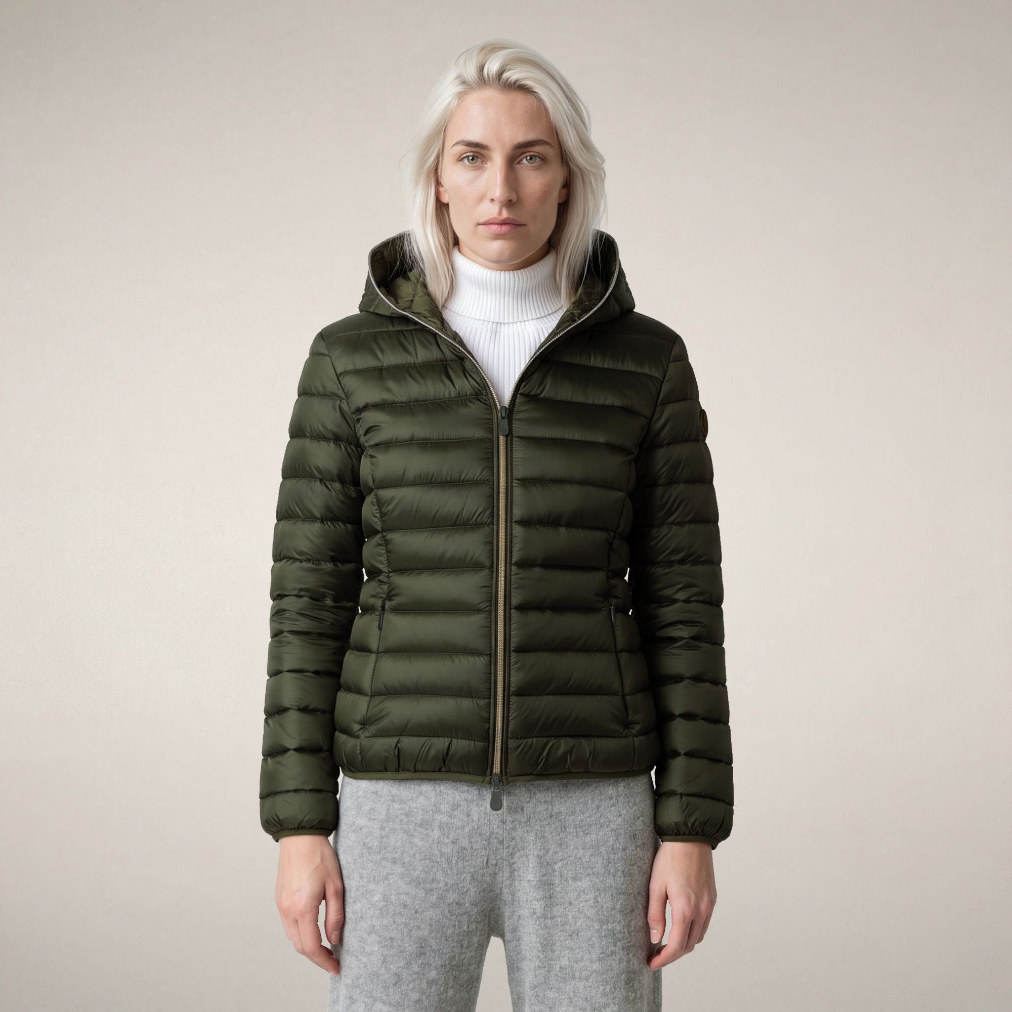 save-the-duck-alexis-doudoune-femme-capuche-vert-bosco image 5