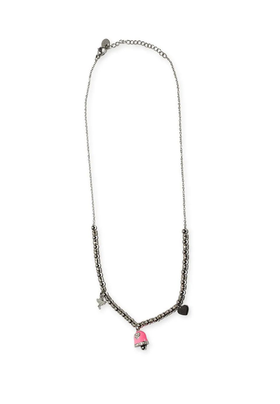 freddy-collana-charm-collier-en-acier-silver-charms-rose image 1