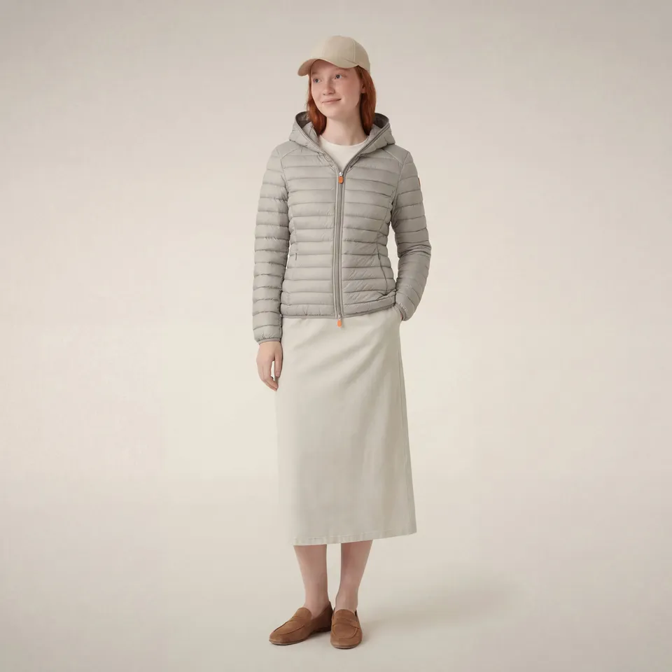 save-the-duck-daisy-doudoune-femme-capuche-beige-clair image 1