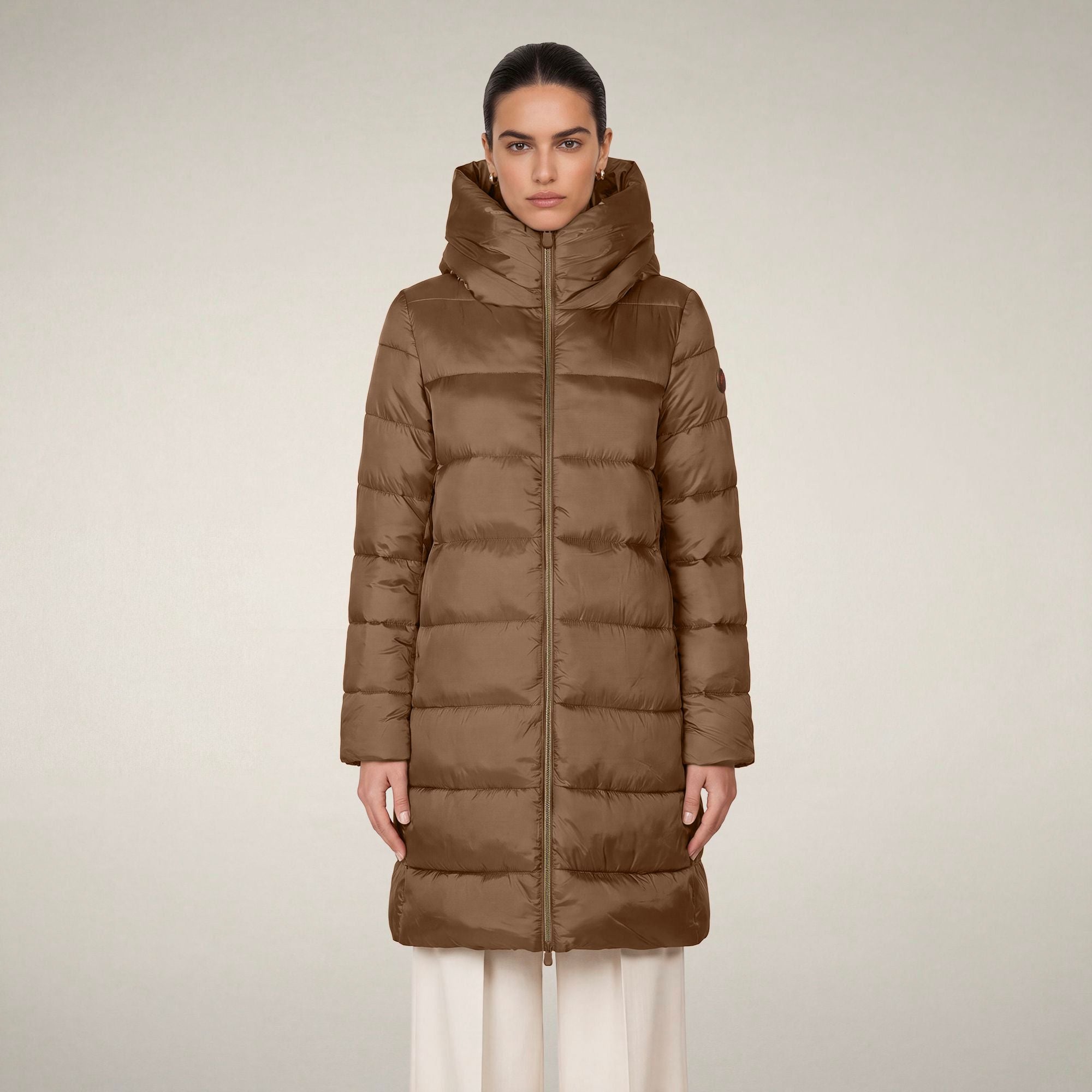 save-the-duck-lysa-doudoune-longue-femme-marron-noisette image 5