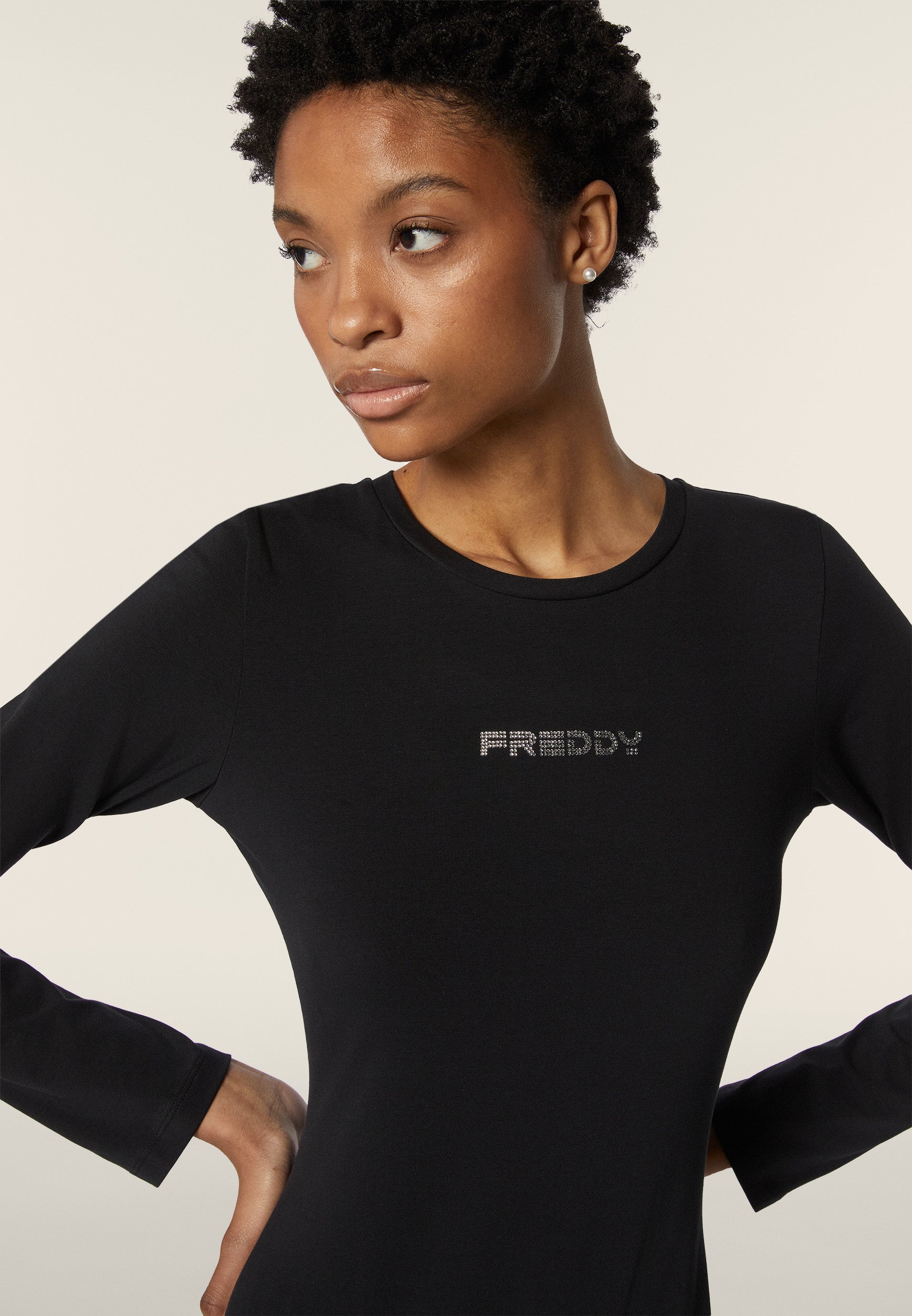 freddy-body-manches-longues-scollo-quadrato-jersey-strass image 4