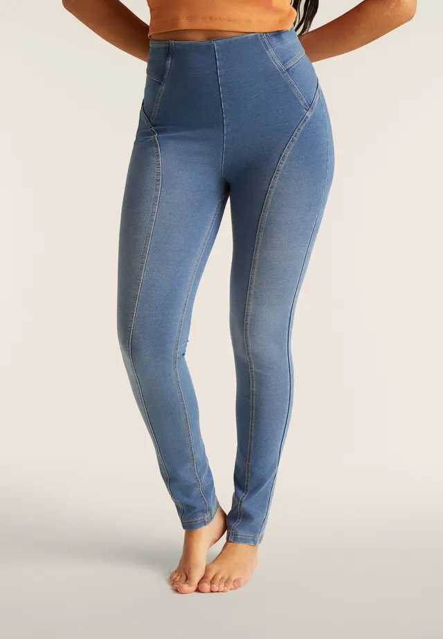 freddy-n-o-w-jeggings-skinny-taille-haute-femme-coton-bio-effet-denim image 1