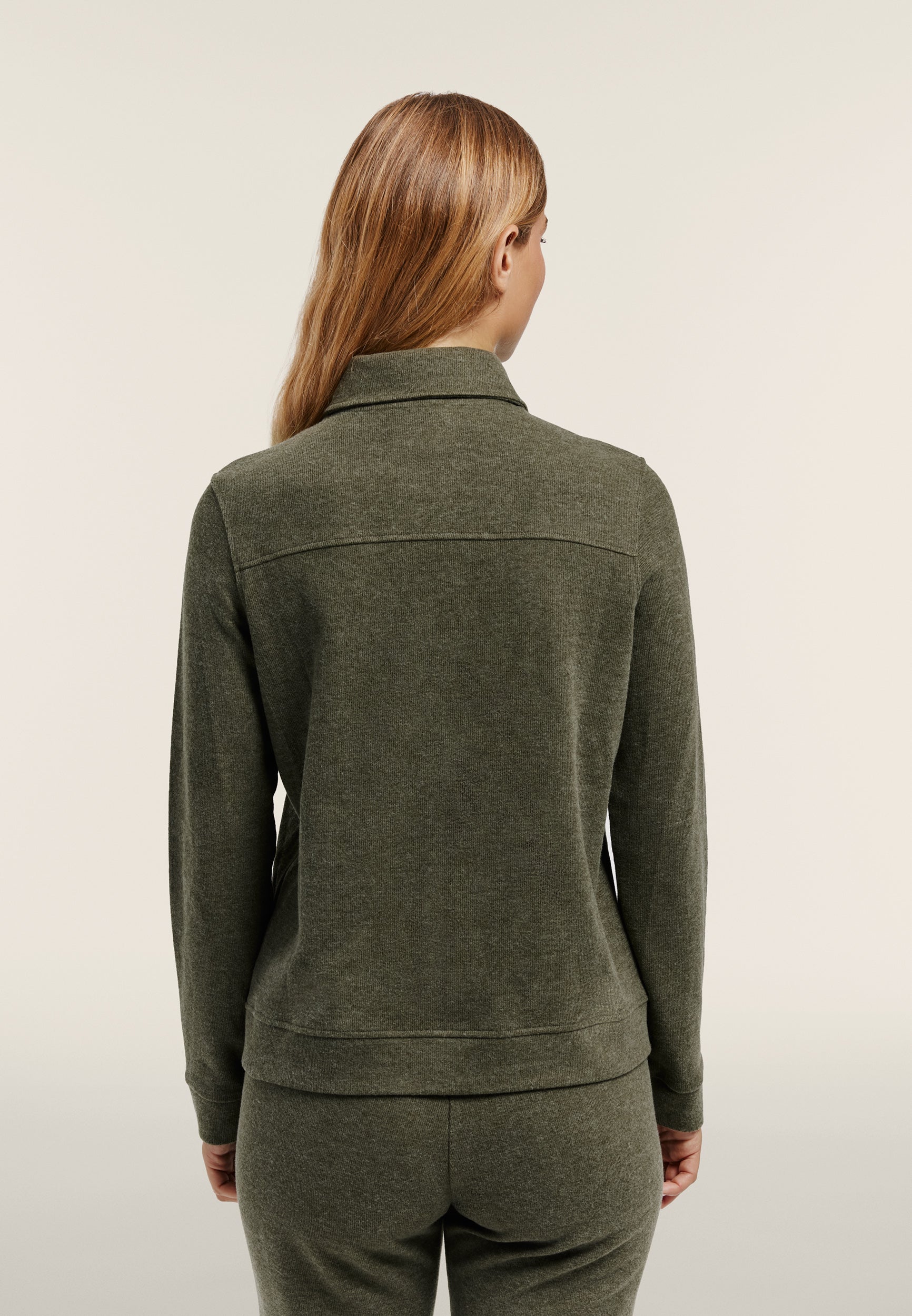 freddy-sweat-femme-full-zip-col-chemise-effet-tricot-m-lange image 3
