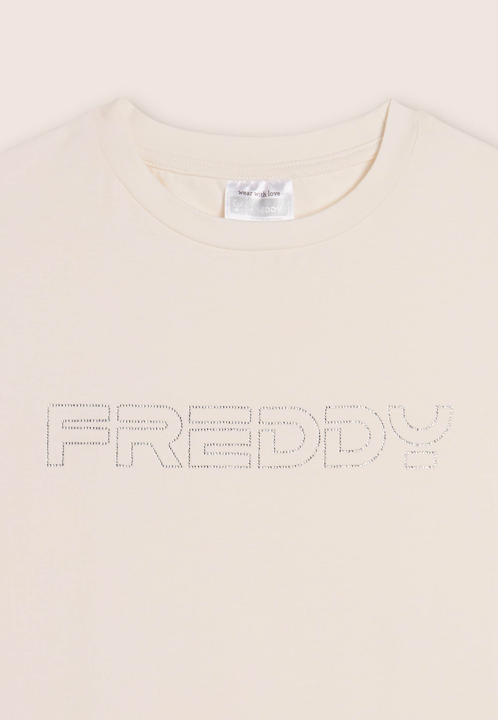 freddy-t-shirt-fille-jersey-stretch-logo-strass image 6