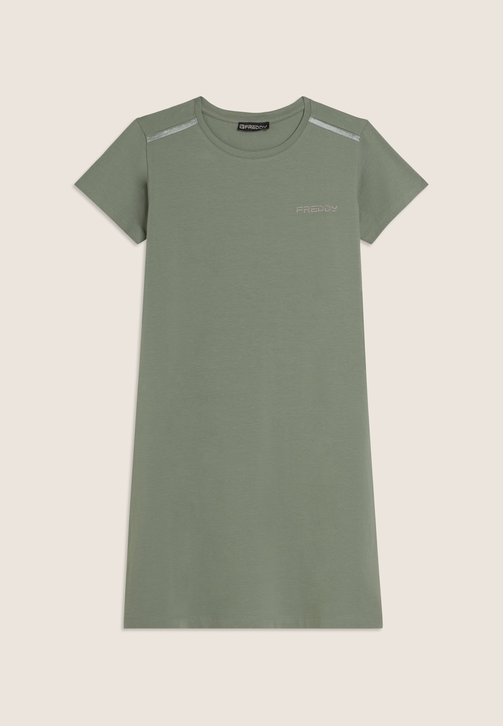 freddy-robe-regular-mi-longue-jersey-coton-logo-perles image 6