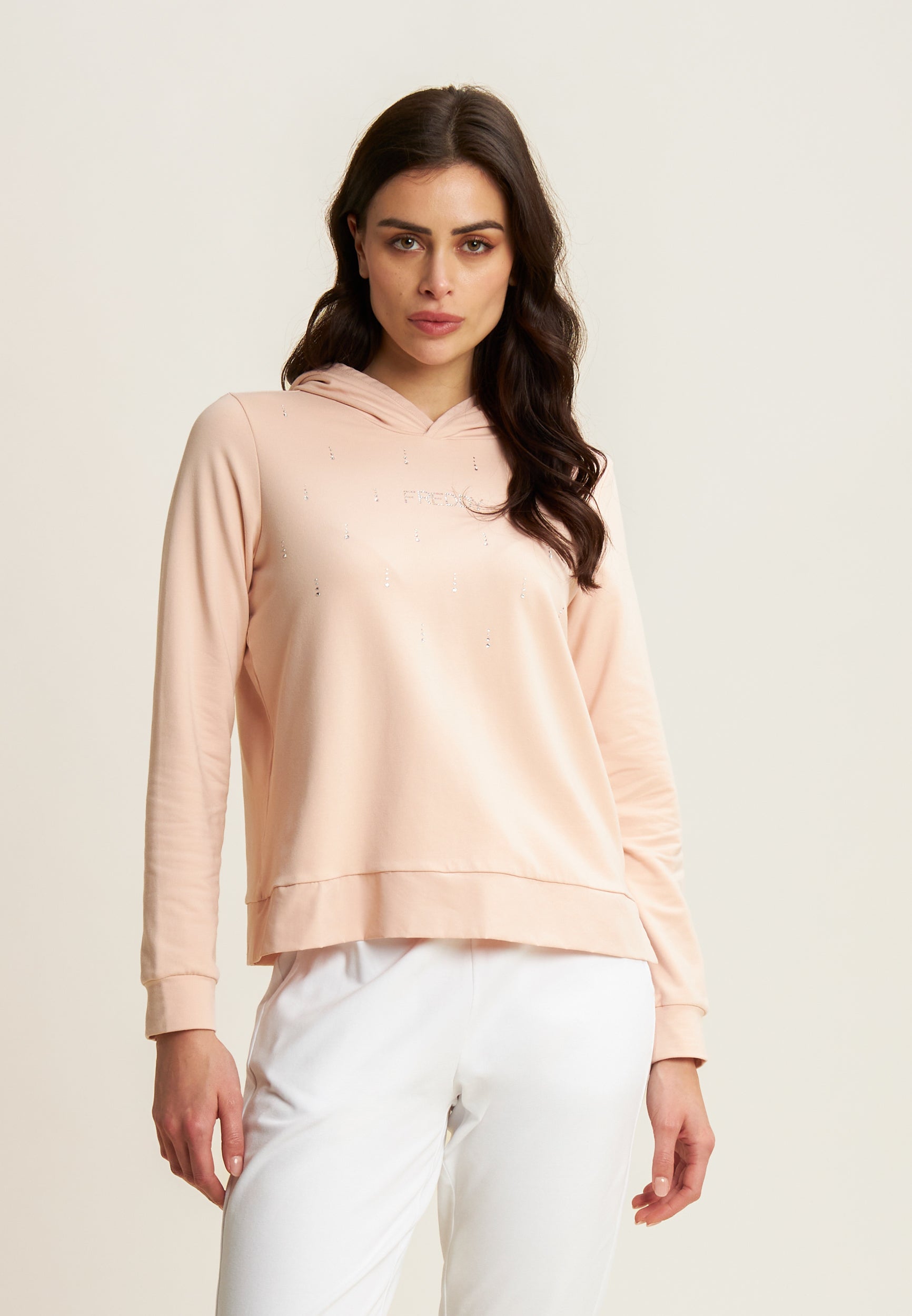 freddy-sweat-capuche-femme-french-terry-modal-strass image 1