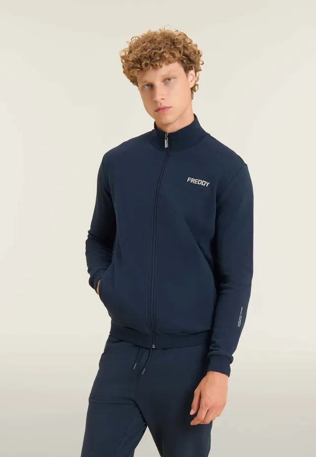 freddy-felpa-zip-uomo-sweat-zipp-coton-regular-col-haut image 1