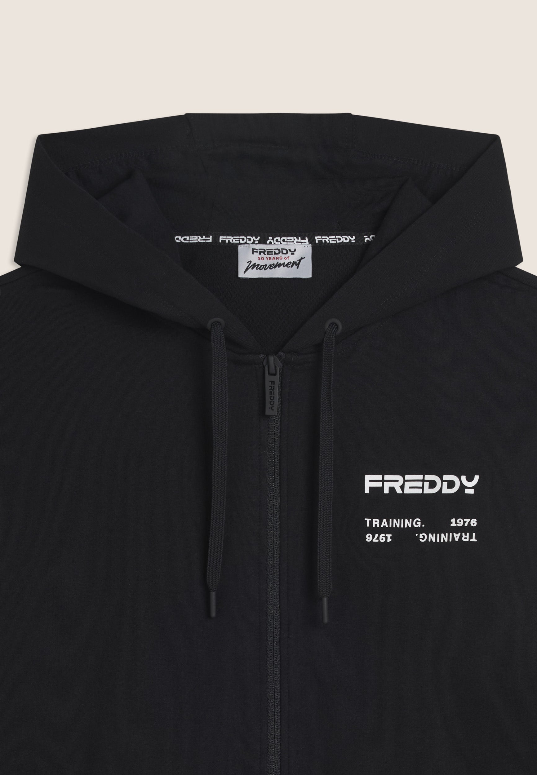 freddy-felpa-sweat-capuche-full-zip-homme-bandes-ton-sur-ton image 7
