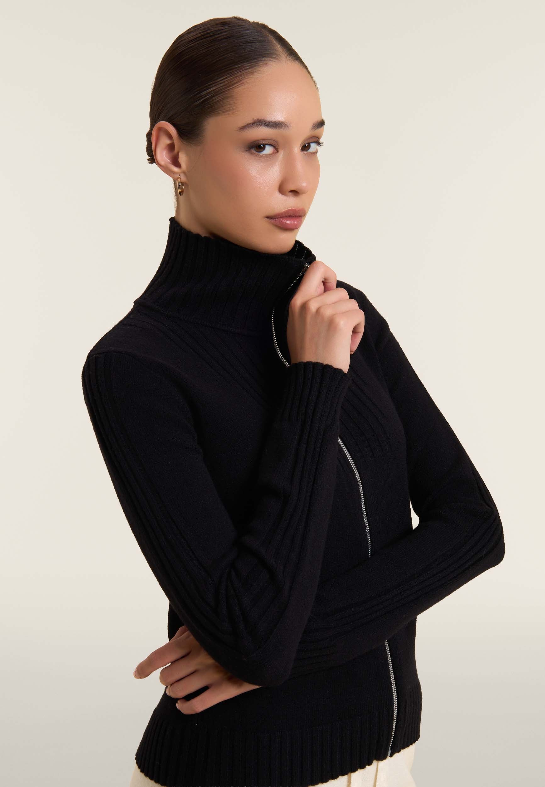 freddy-maglia-col-chemise-pull-slim-fit-zipp-femme image 4