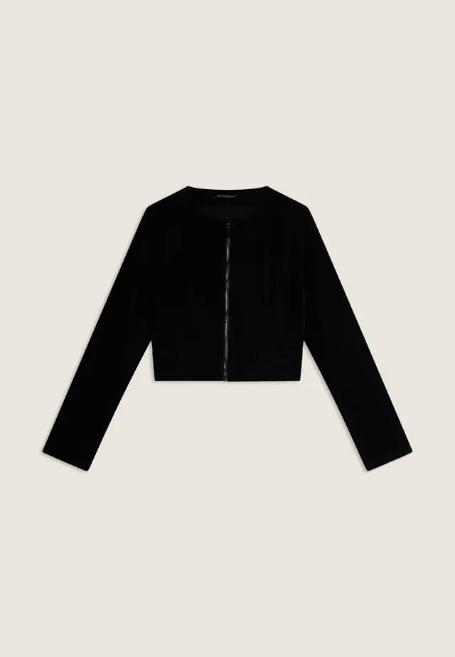 freddy-veste-courte-cropped-femme-tissu-technique-full-zip image 1